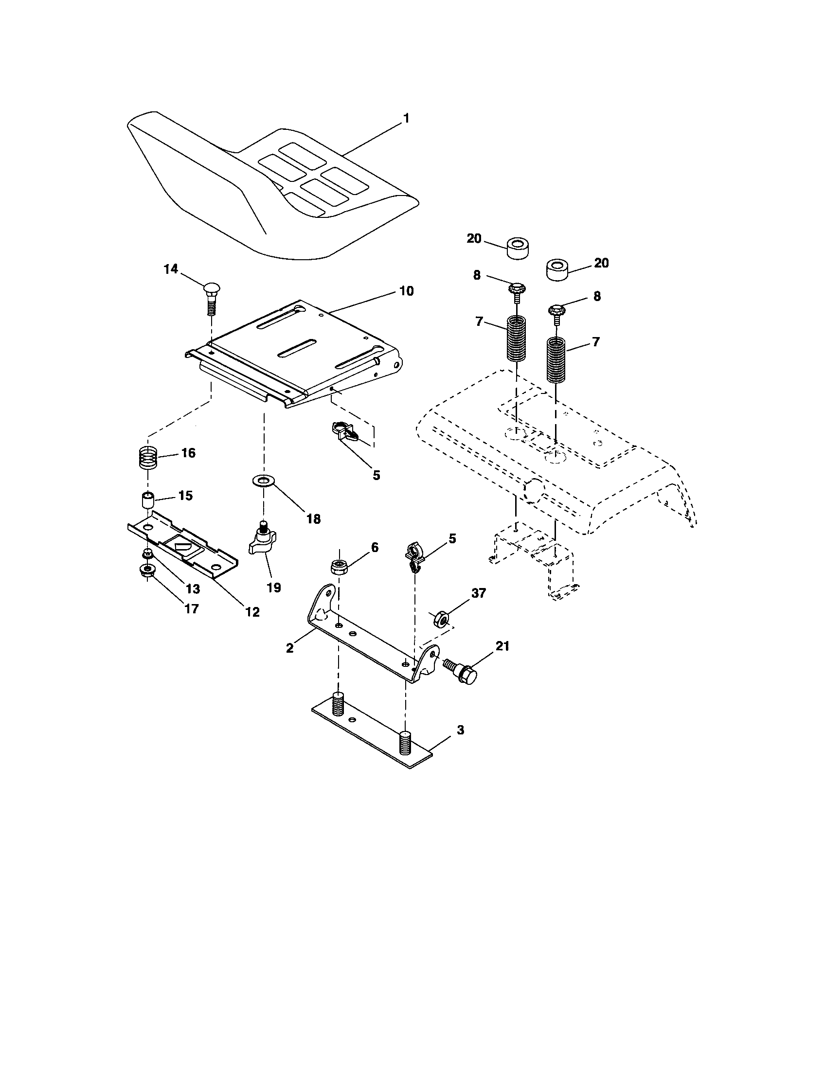Craftsman 917276341 seat assembly diagram