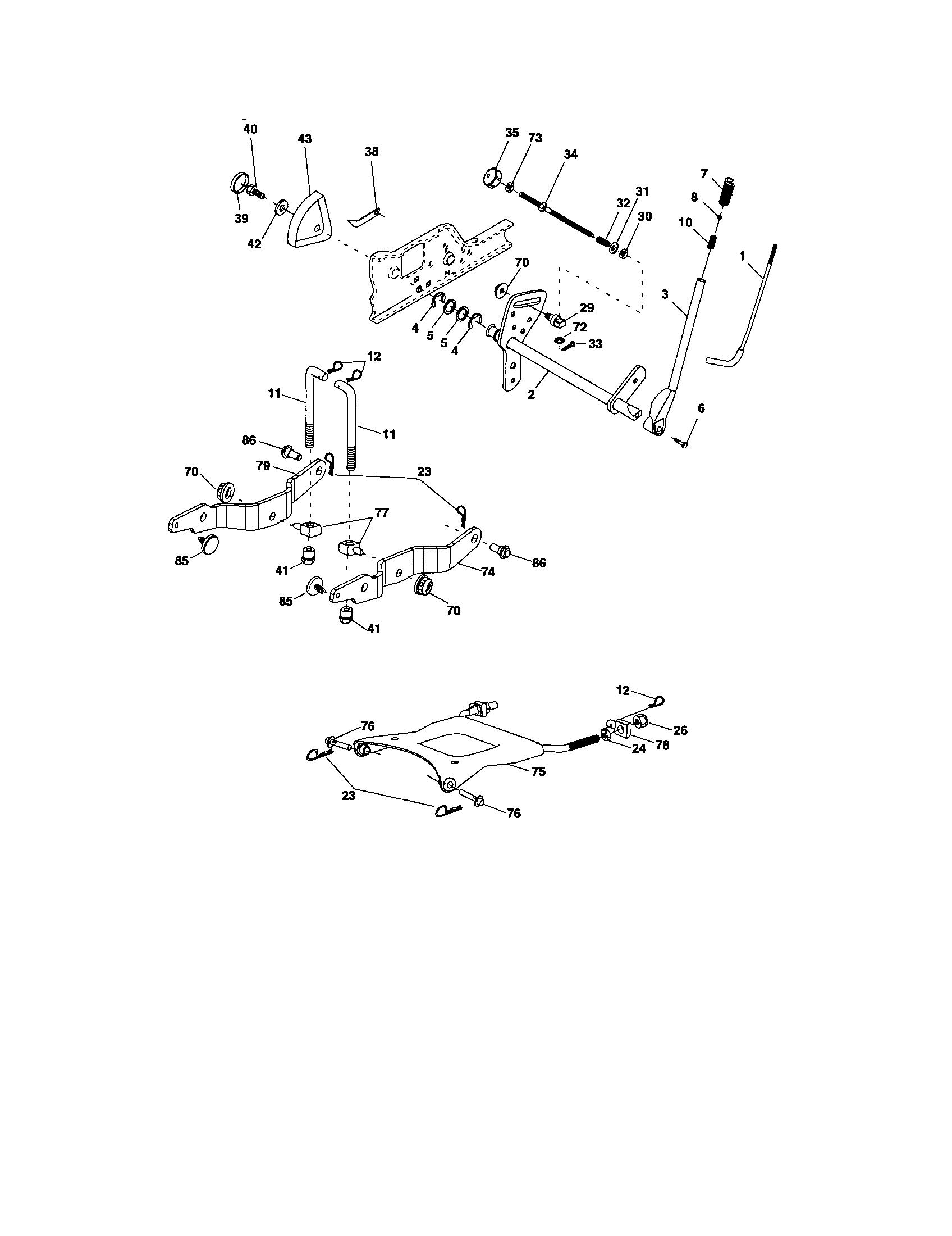 Craftsman 917276341 lift assembly diagram