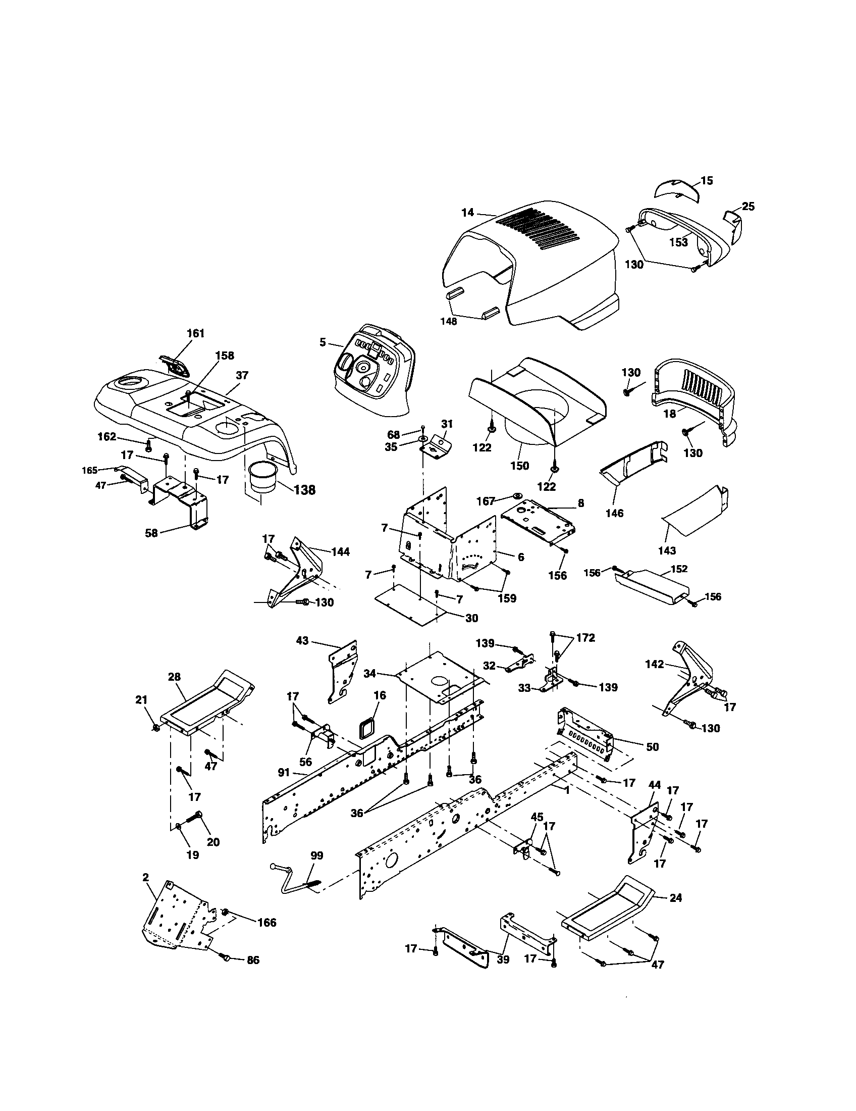 Husqvarna 917279100 chassis and enclosures diagram