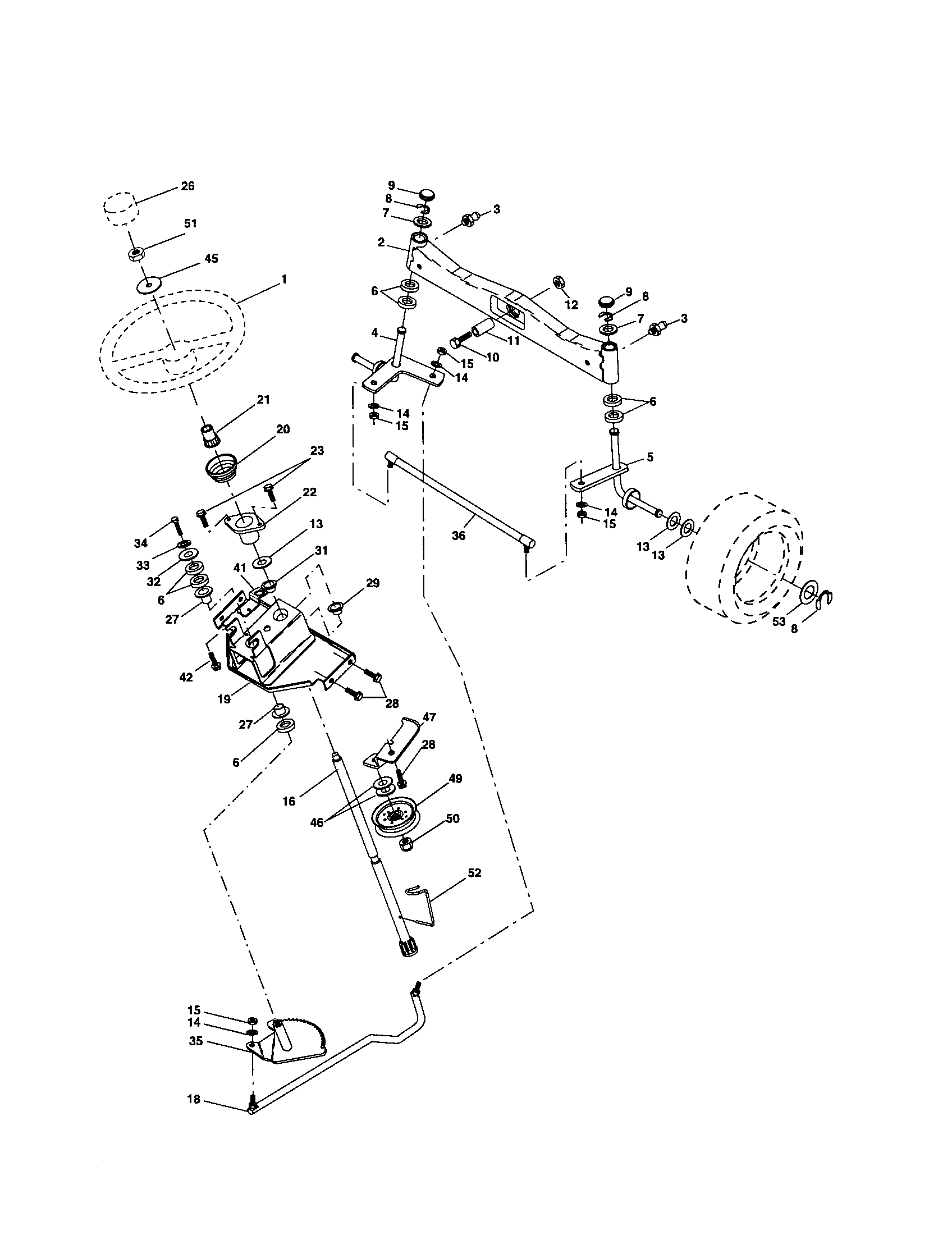 Husqvarna 917279100 steering assembly diagram