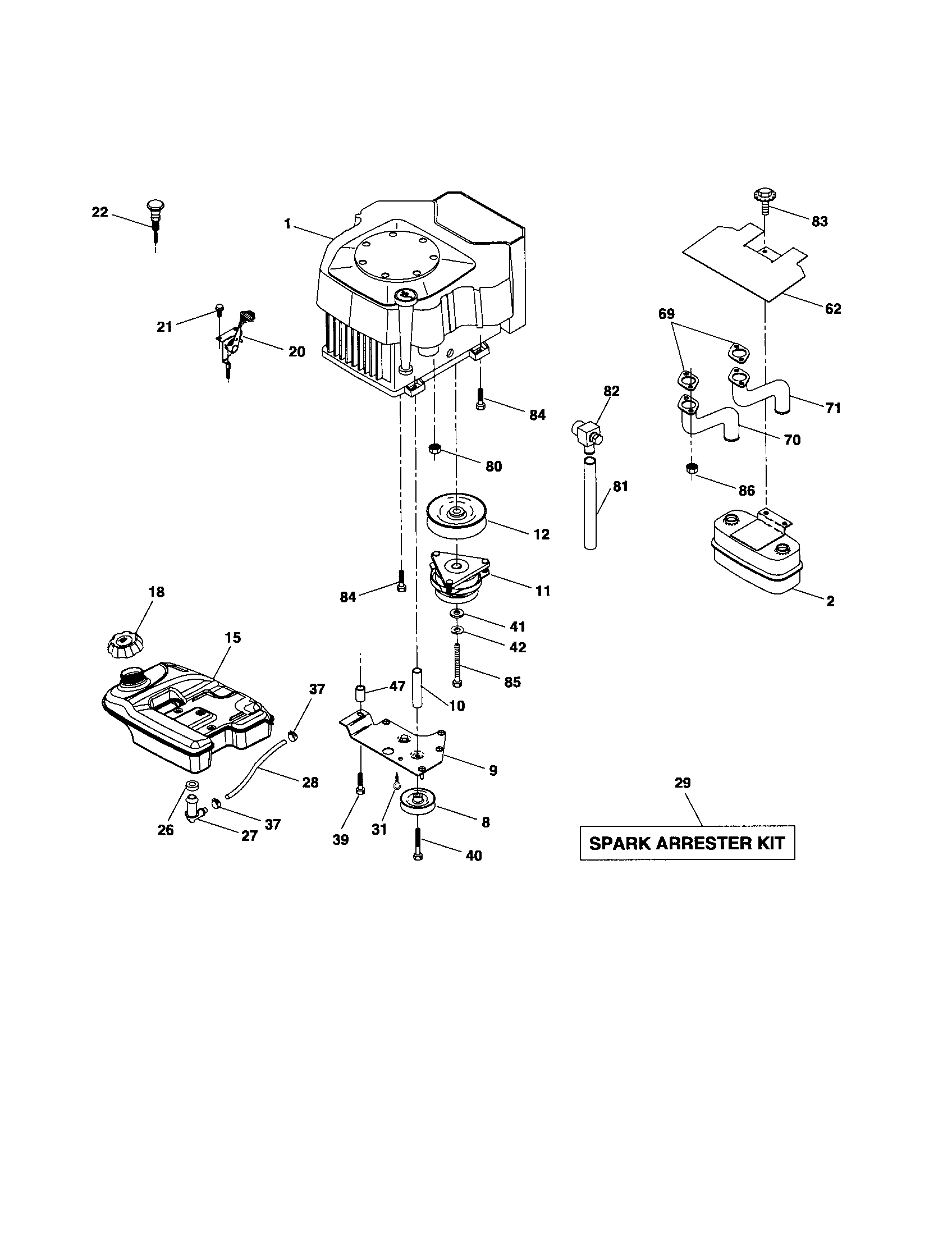 Husqvarna 917279100 engine diagram