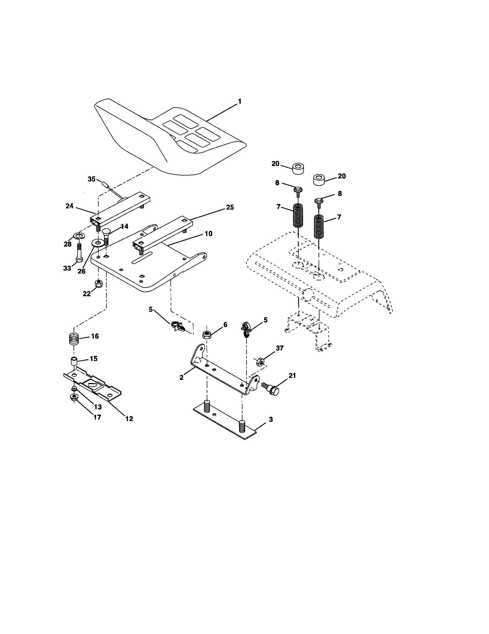 Husqvarna 917279100 seat assembly diagram