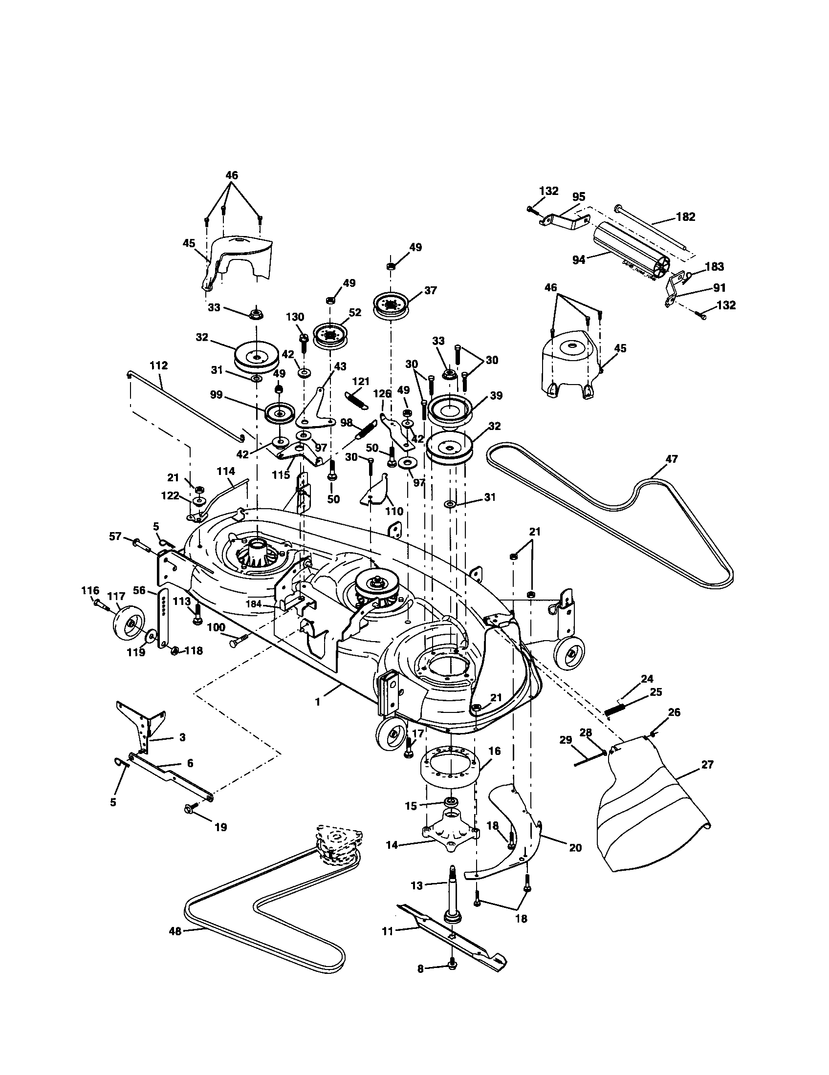 Husqvarna 917279100 mower deck diagram