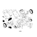 Craftsman 917387681 engine/housing/handle/wheels diagram
