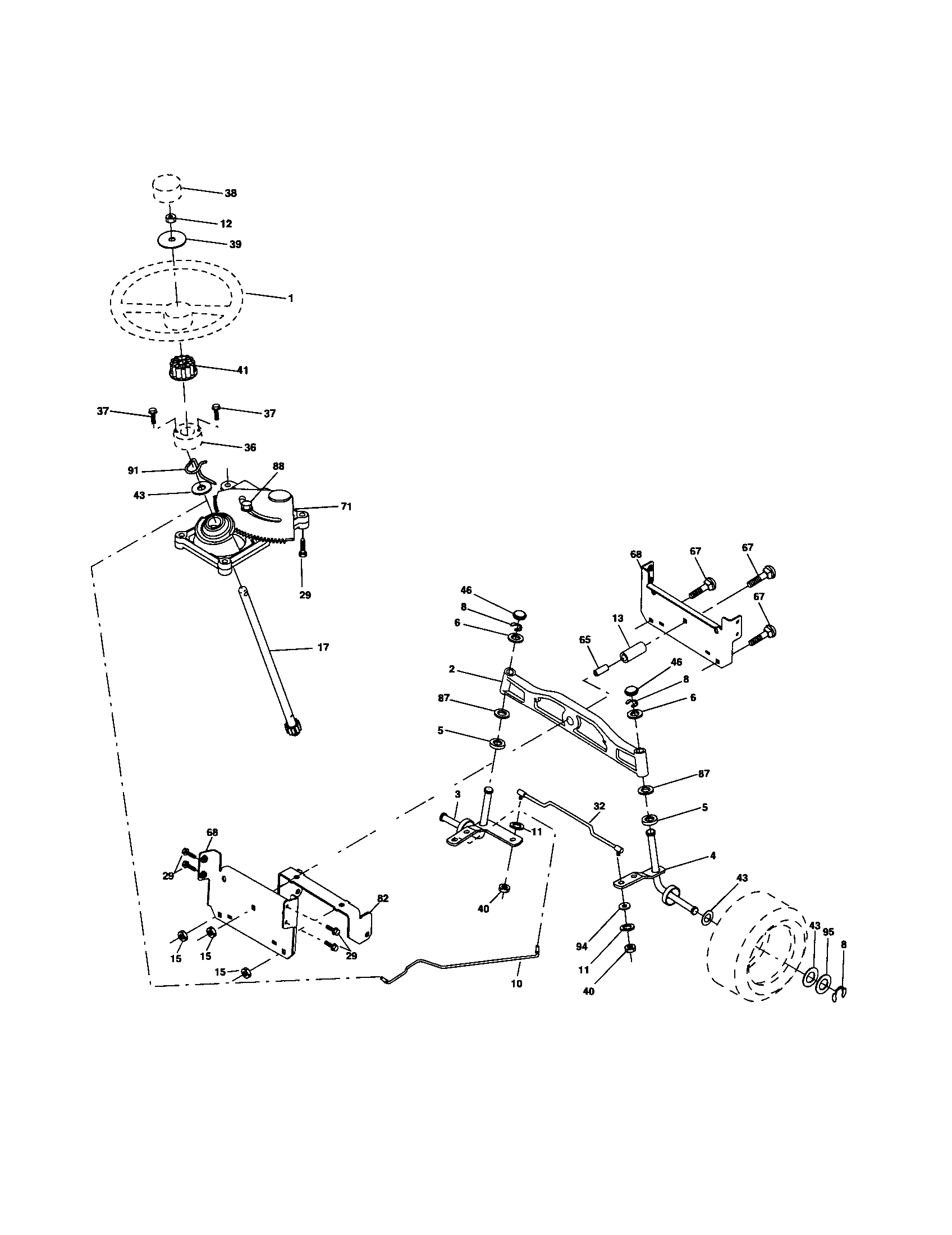 Husqvarna 279080 steering assembly diagram