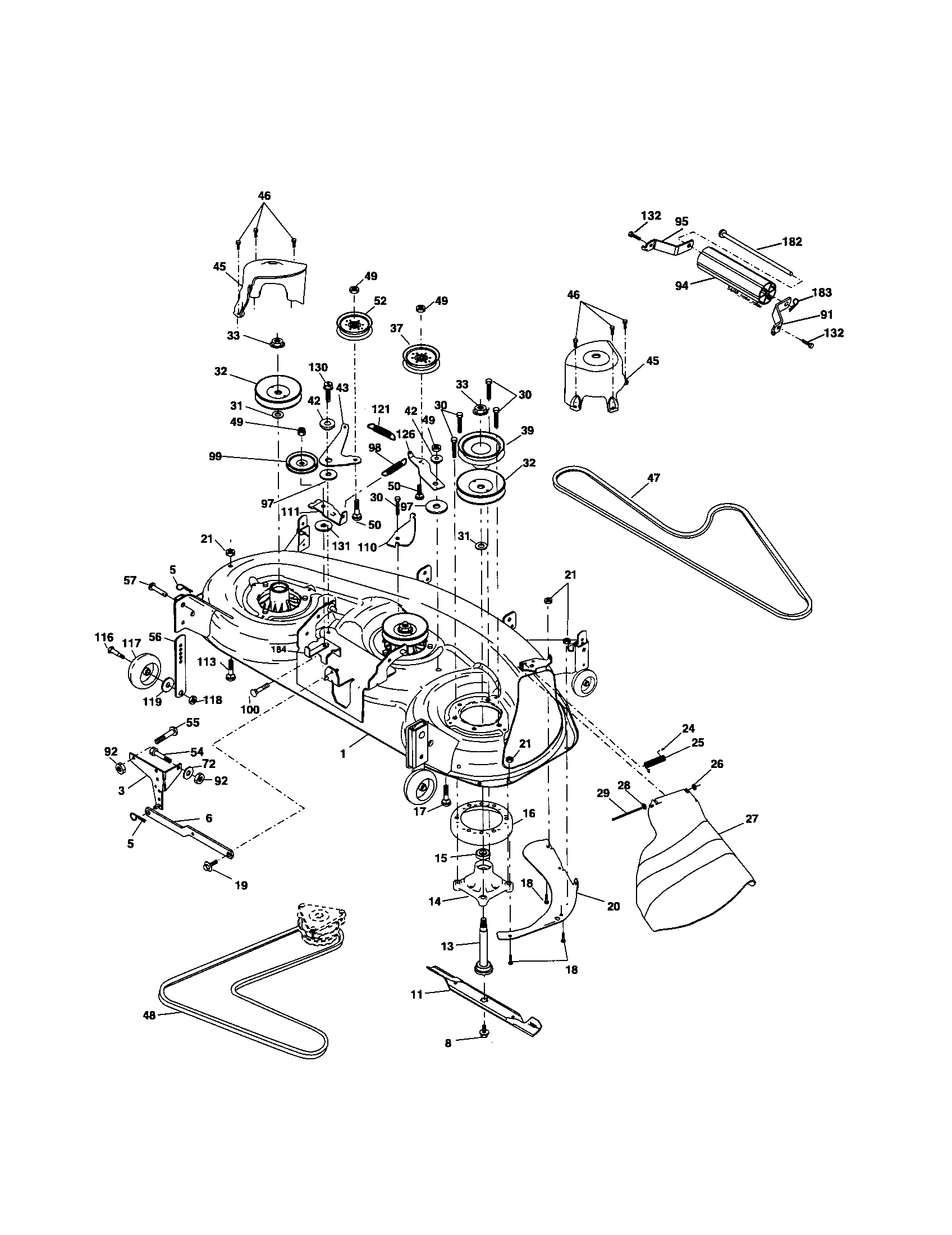 Husqvarna 279080 mower deck diagram