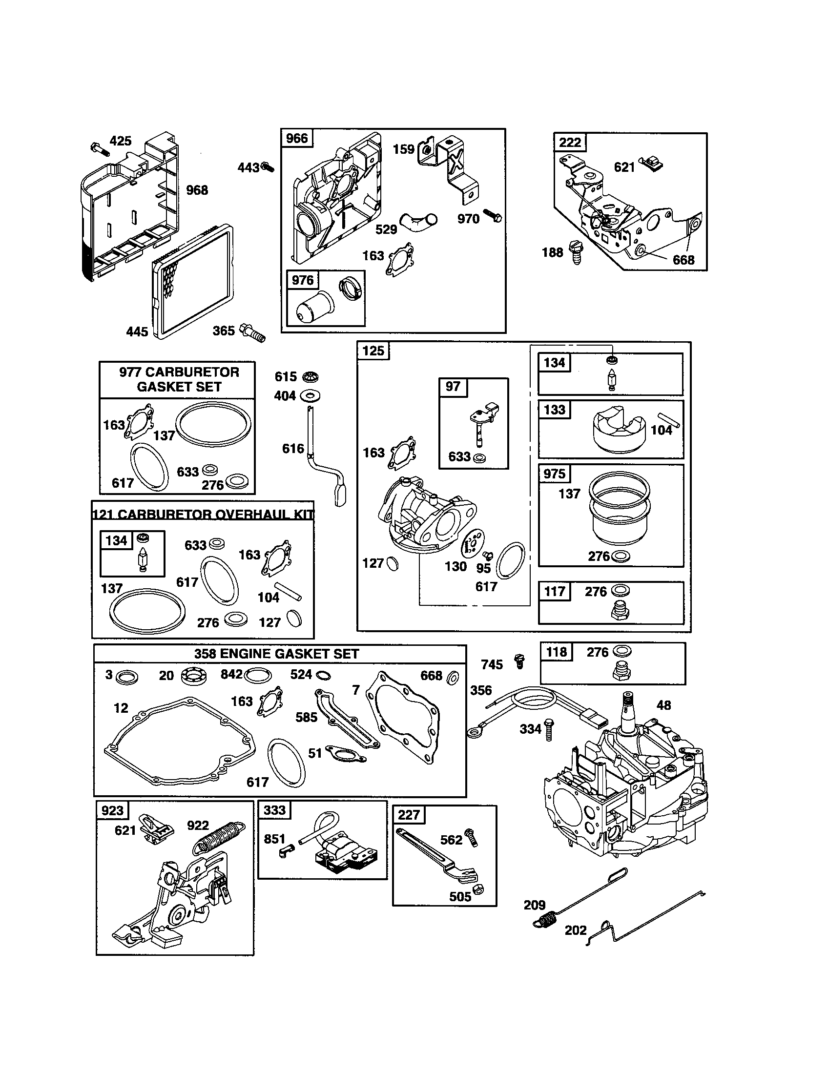 Craftsman 917376560 carburetor/short block diagram