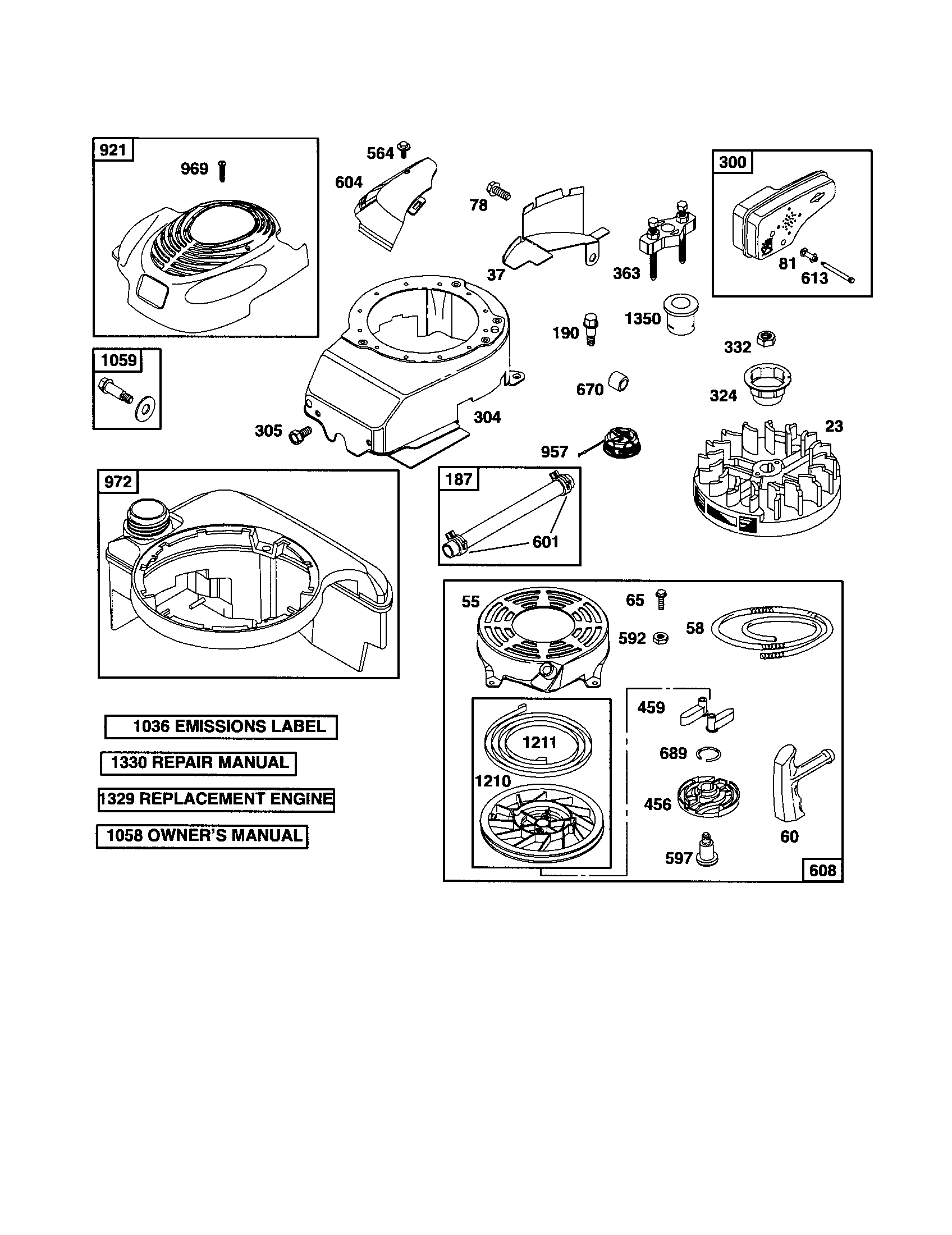 Craftsman 917376560 blower housing/rewind starter diagram