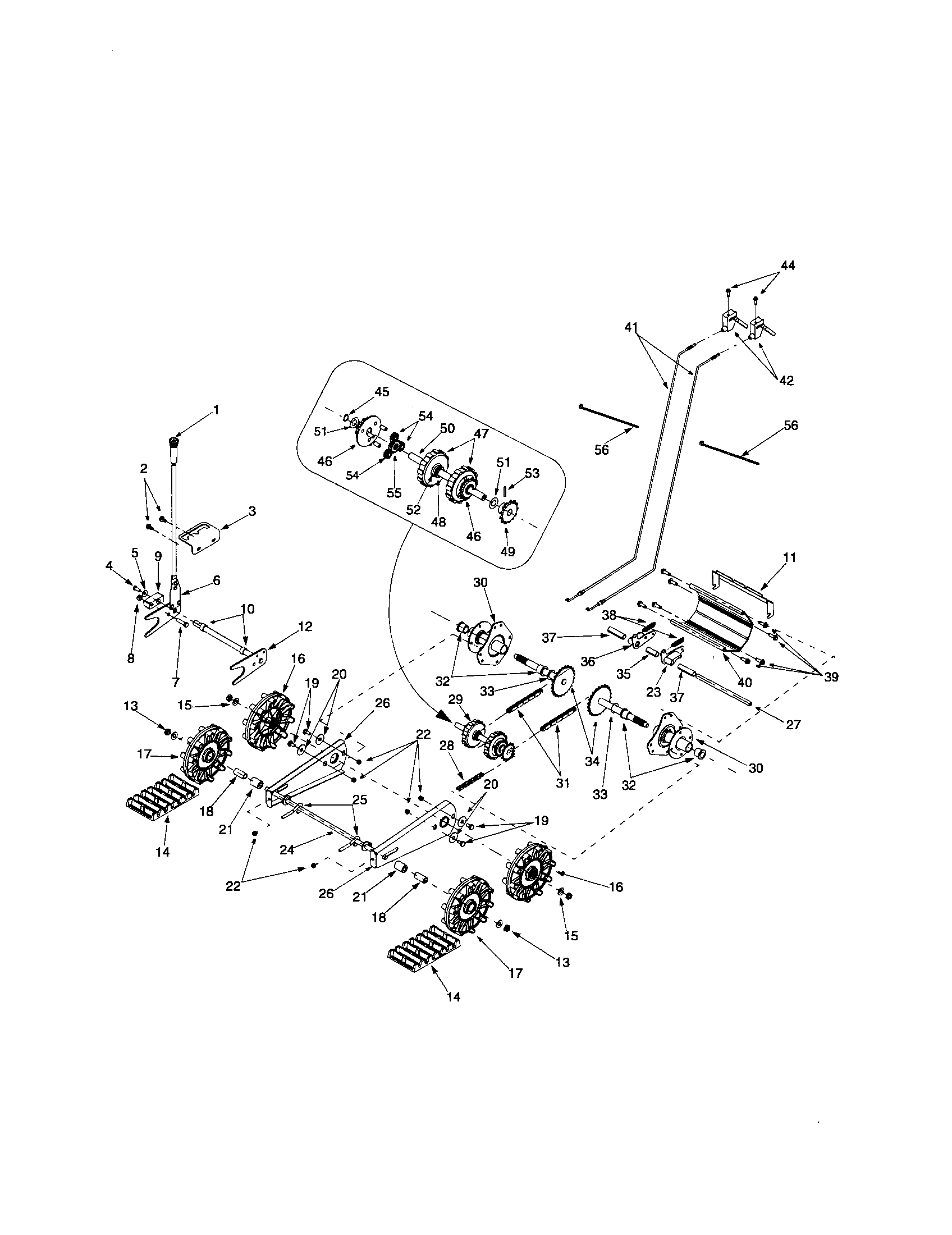 Troybilt 1028 track/steering shaft diagram