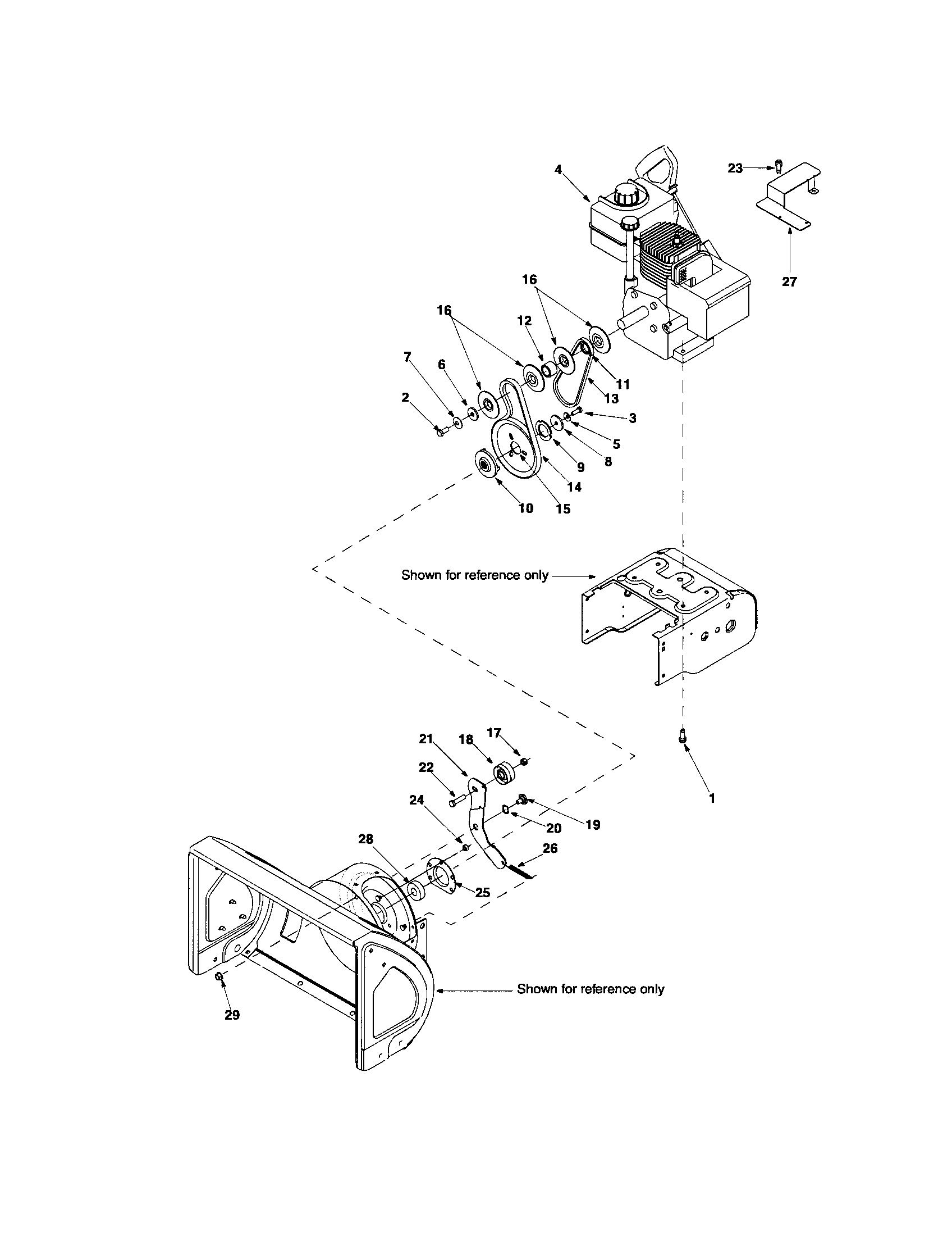 MTD 3BA engine/pulley diagram