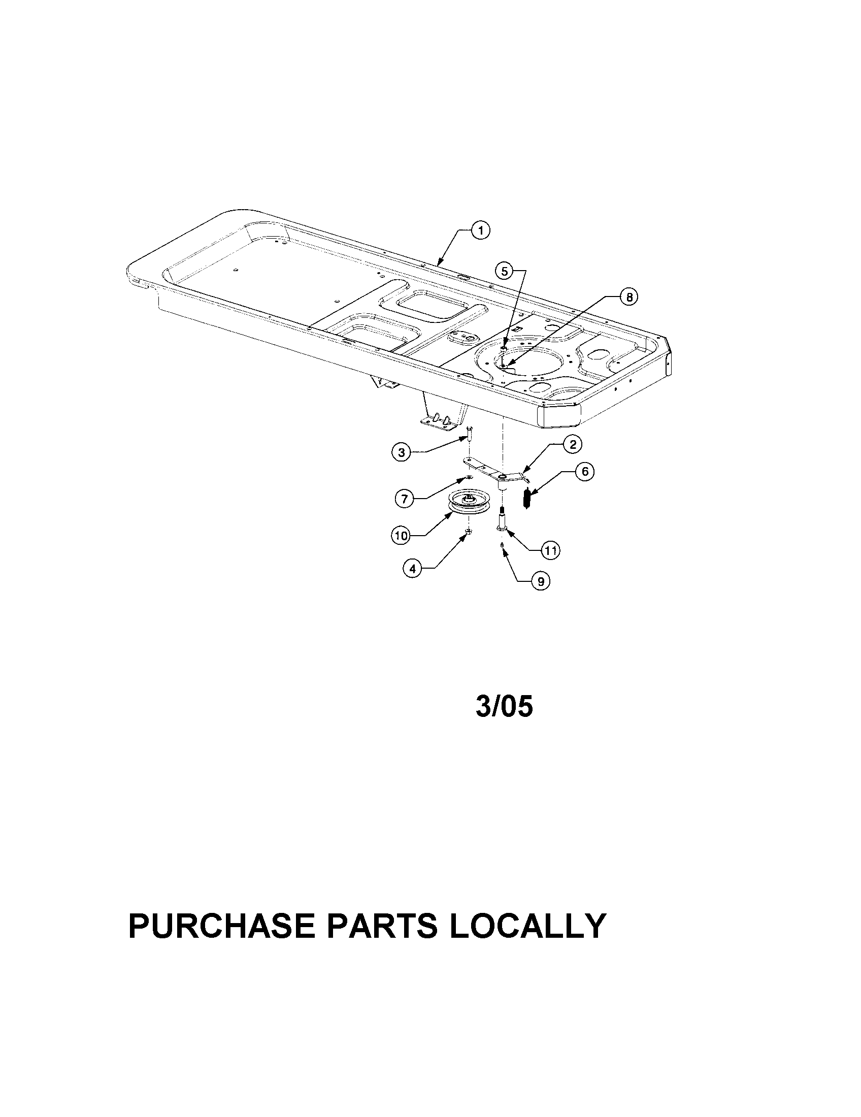 Cub Cadet 17BA5A7P712 frame/drive idler assembly diagram