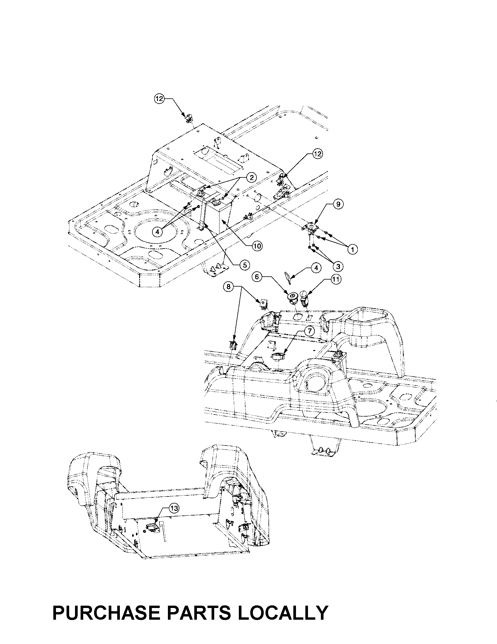 Cub Cadet 17BA5A7P712 electrical diagram