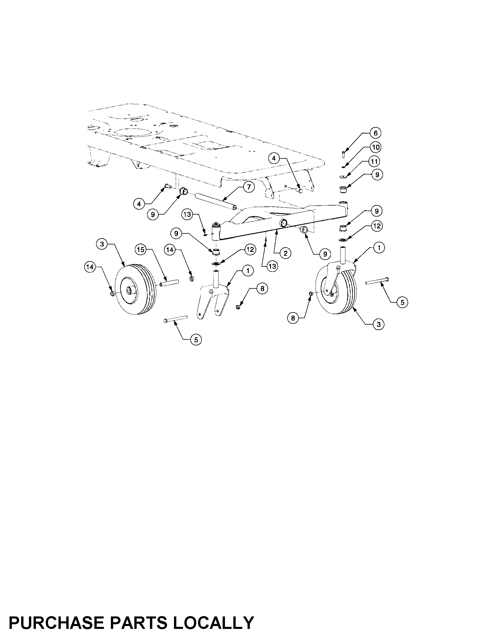 Cub Cadet 17BA5A7P712 front axle diagram