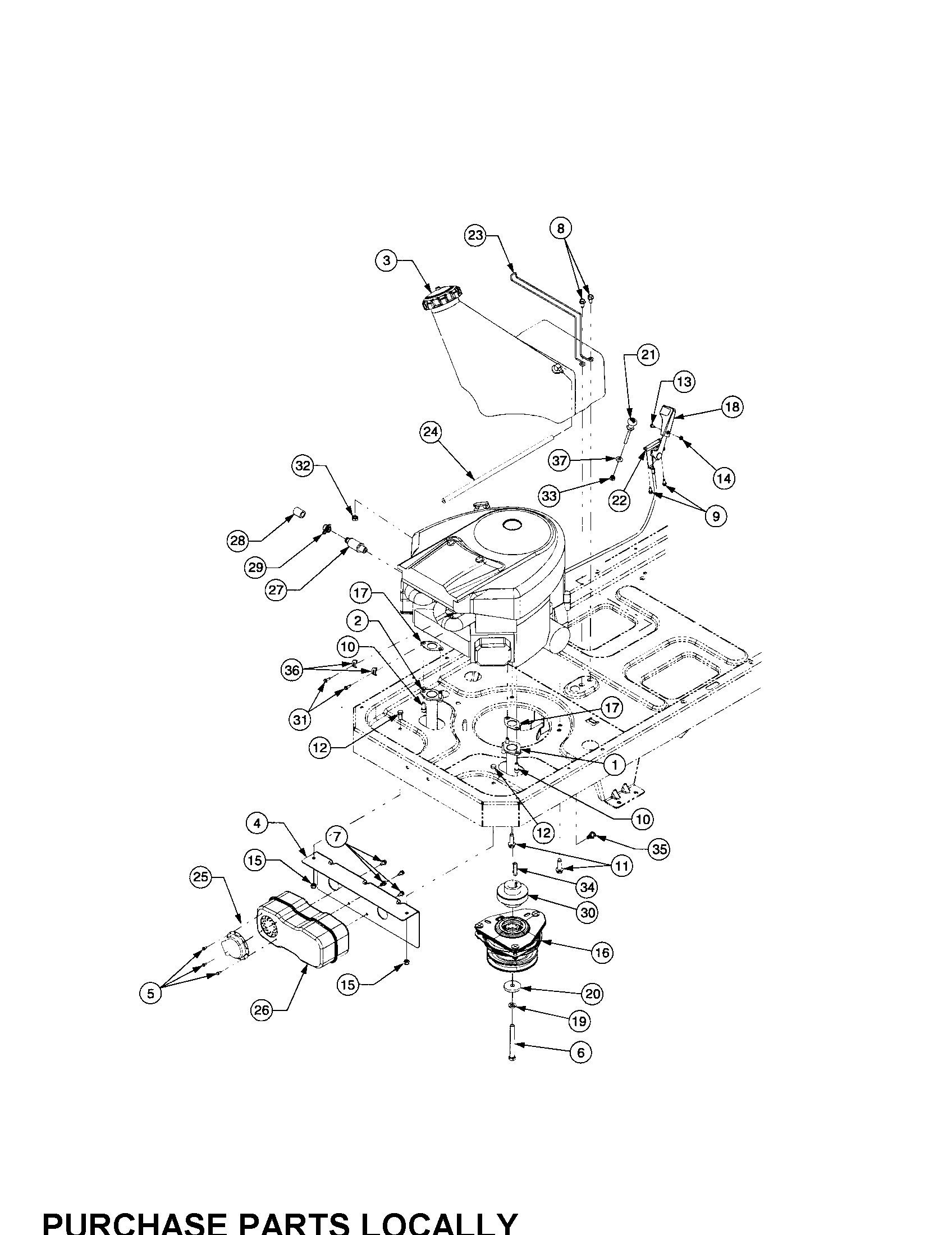 Cub Cadet 17BA5A7P712 engine connections diagram