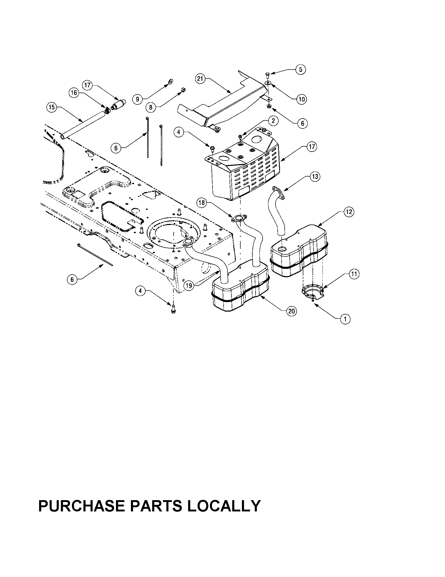 Cub Cadet LT1050 engine accessories diagram