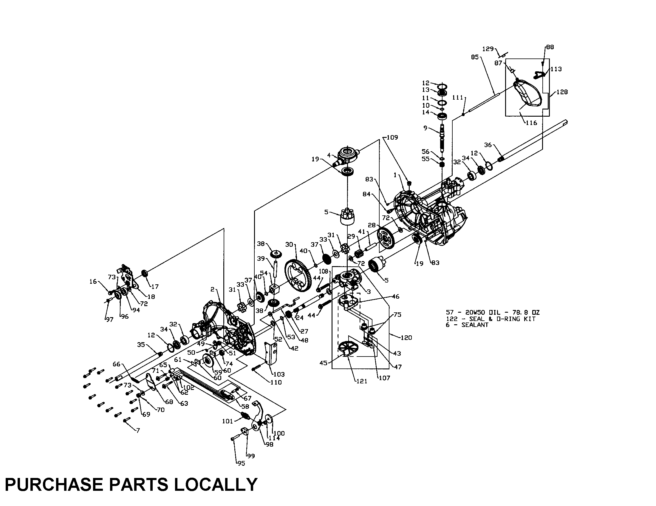 Cub Cadet LT1050 transmission diagram