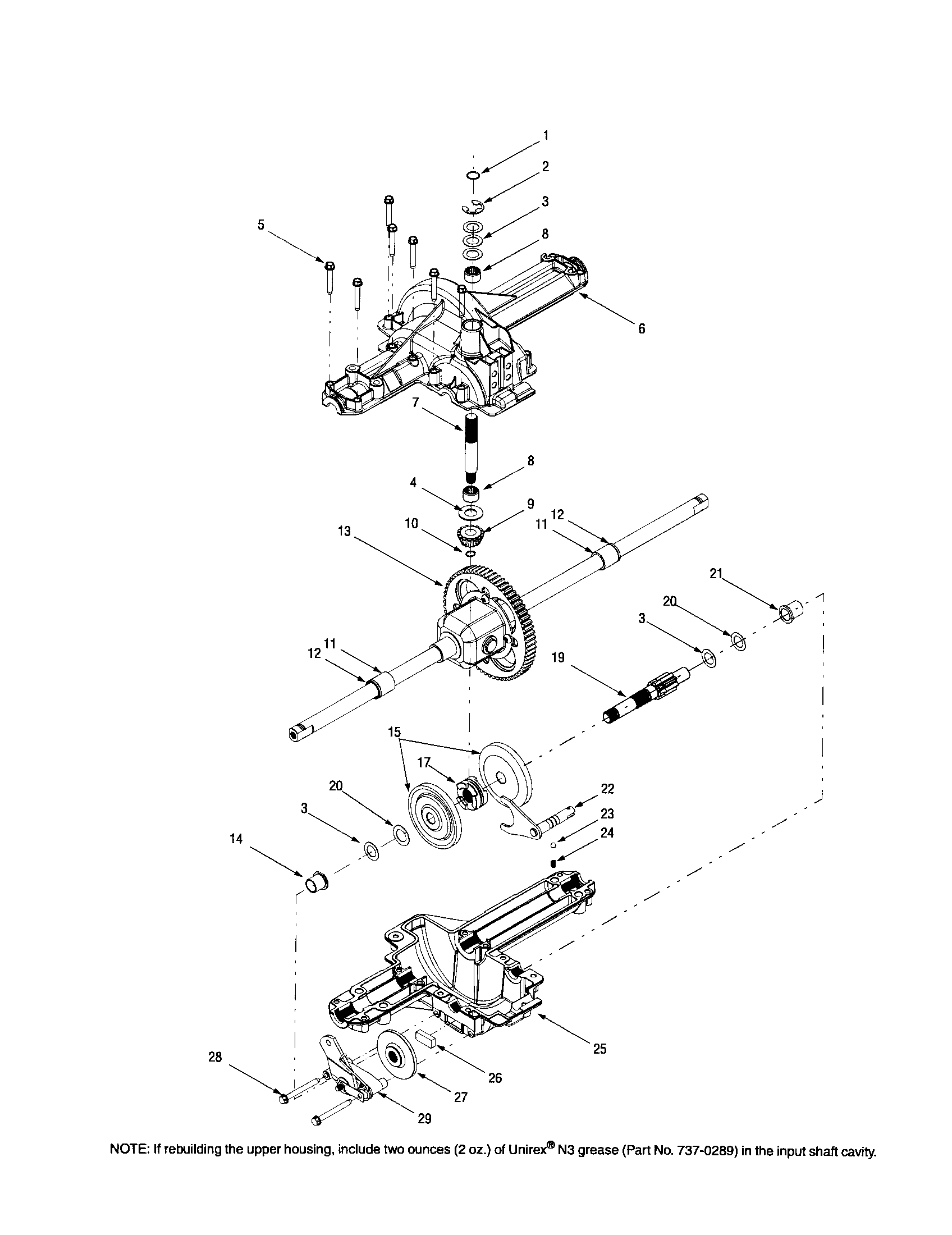 Troybilt 13AJ609G766 differential/housing diagram