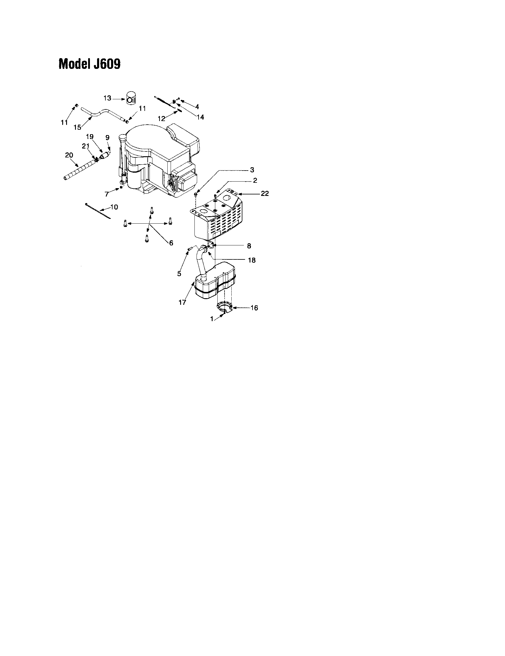 Troybilt 13AJ609G766 muffler diagram