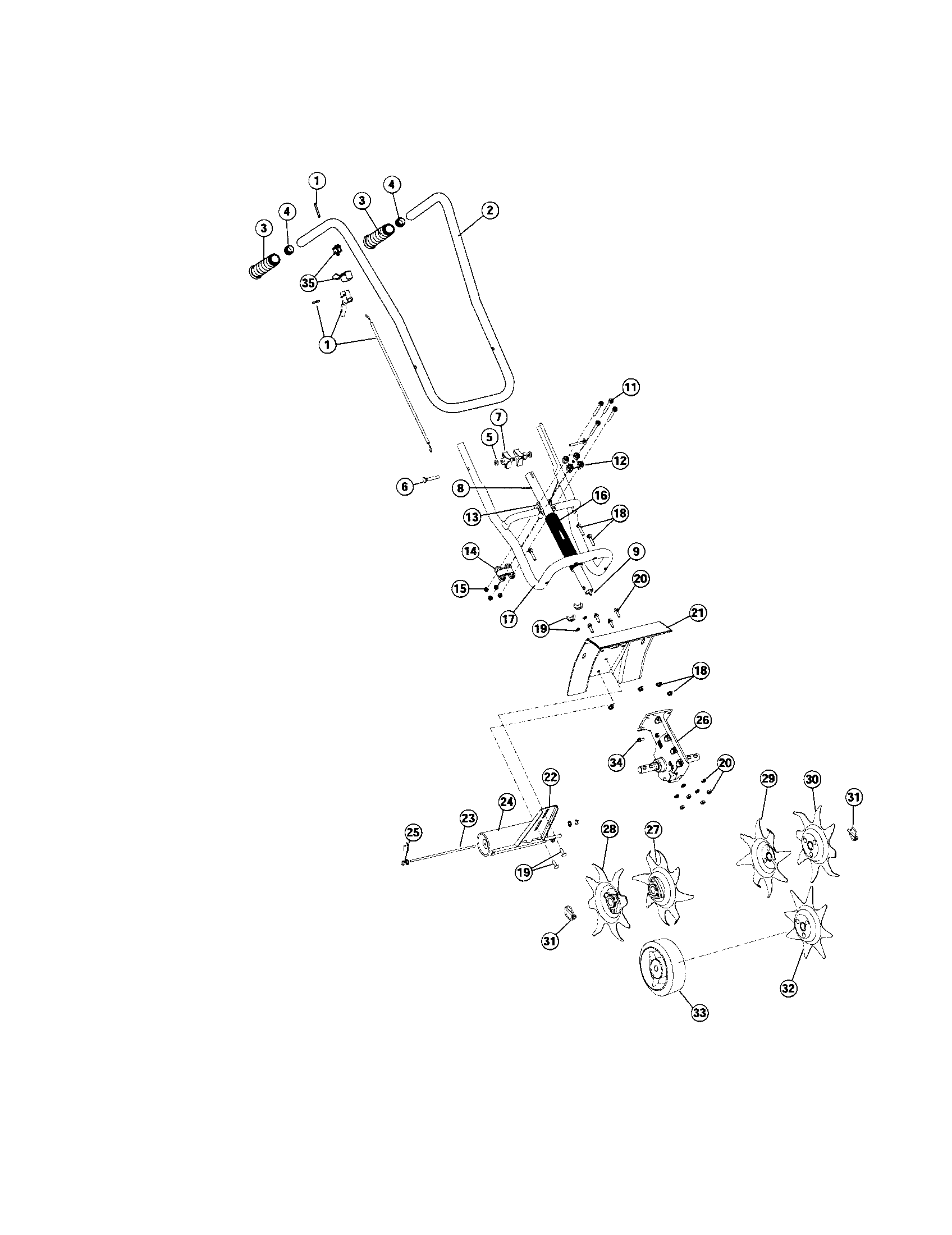 MTD 21AS122R799 cultivator/boom parts diagram