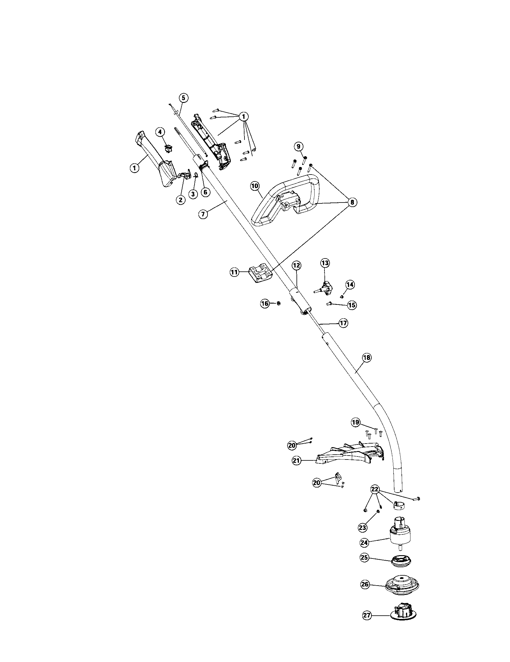MTD 41AD700G799 boom/trimmer parts diagram