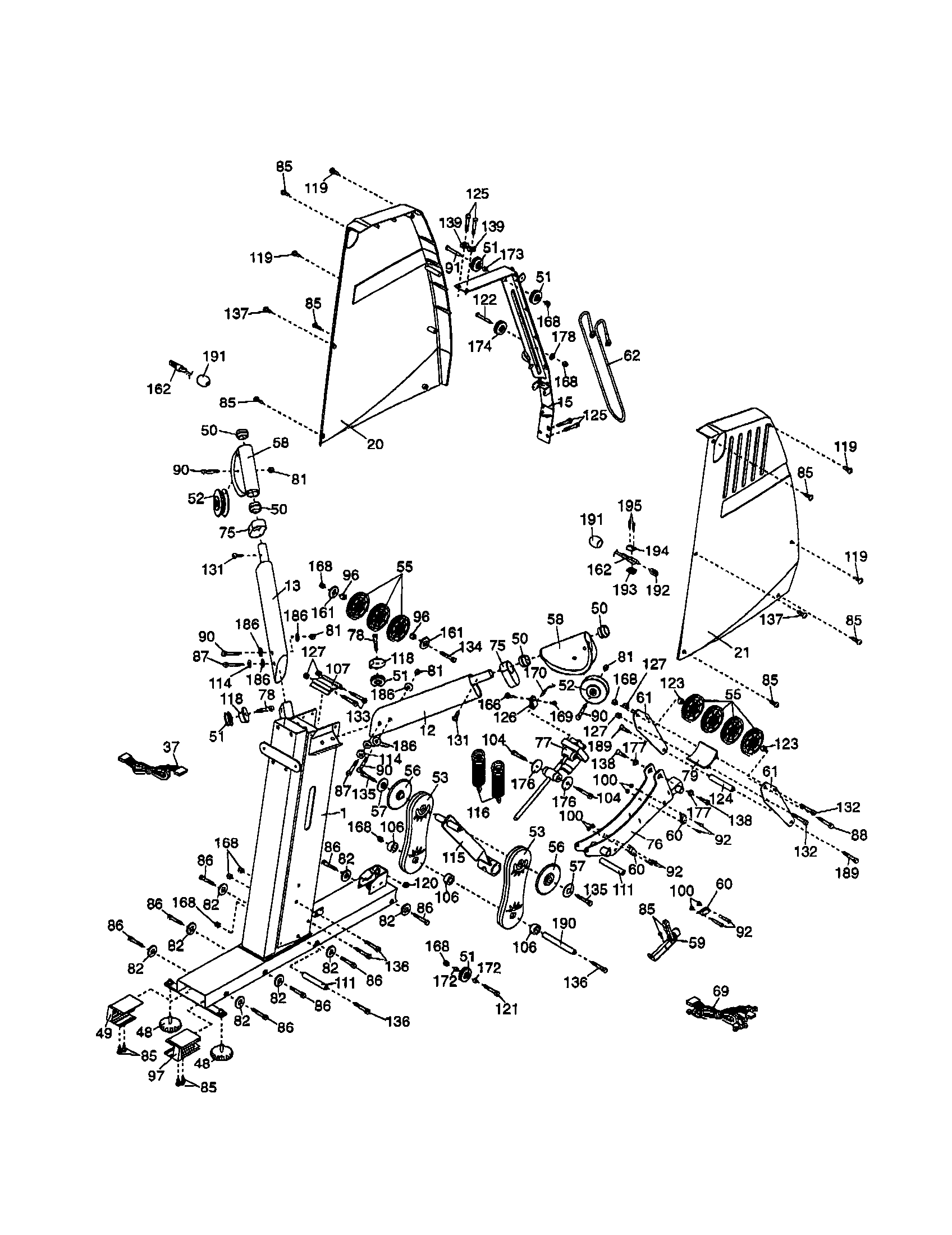 Proform 831159950 upright base/mechanism cover diagram