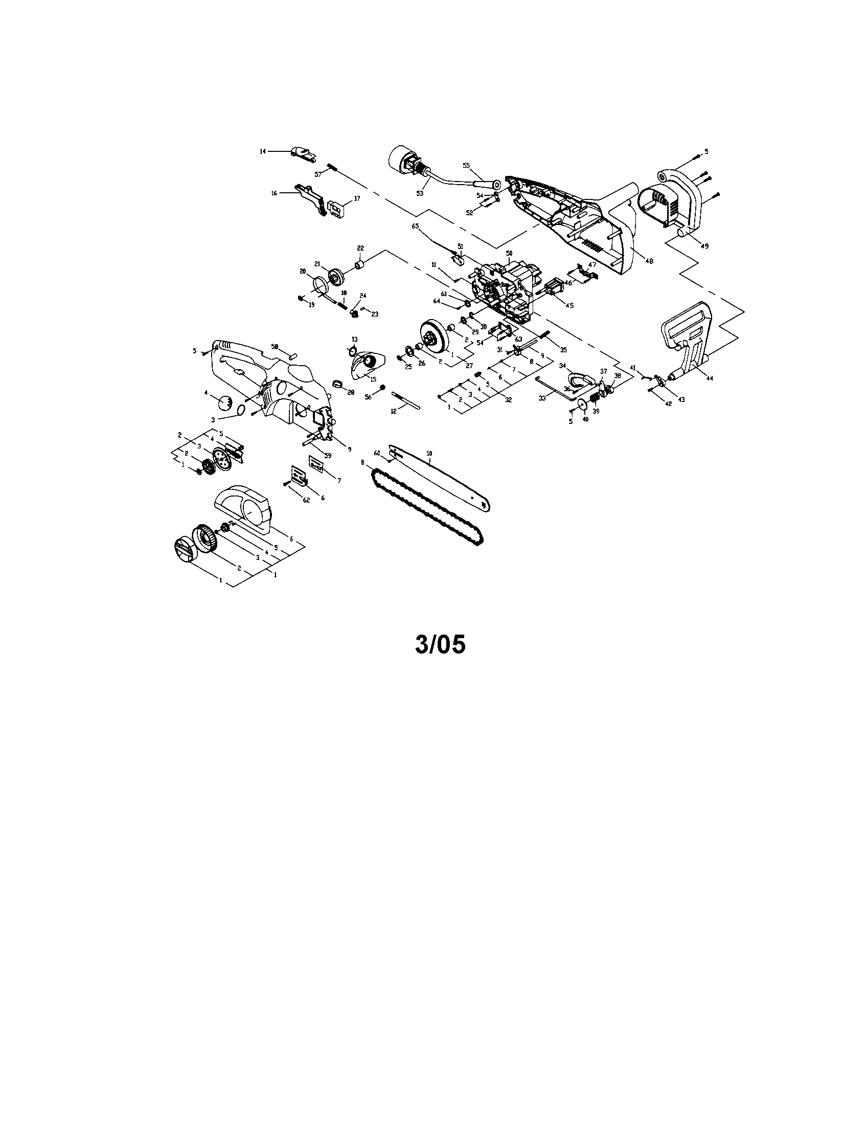 Craftsman 316341070 electric chain saw diagram