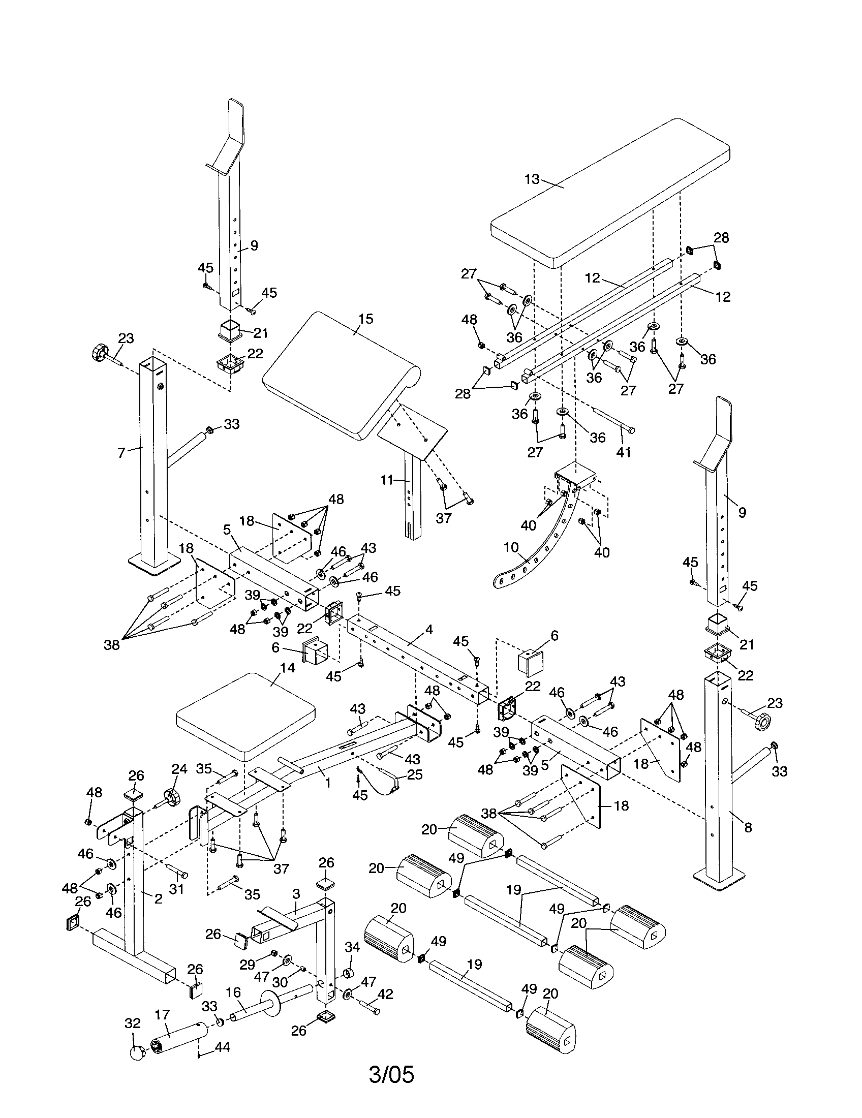 Weider 831150302 weight system diagram