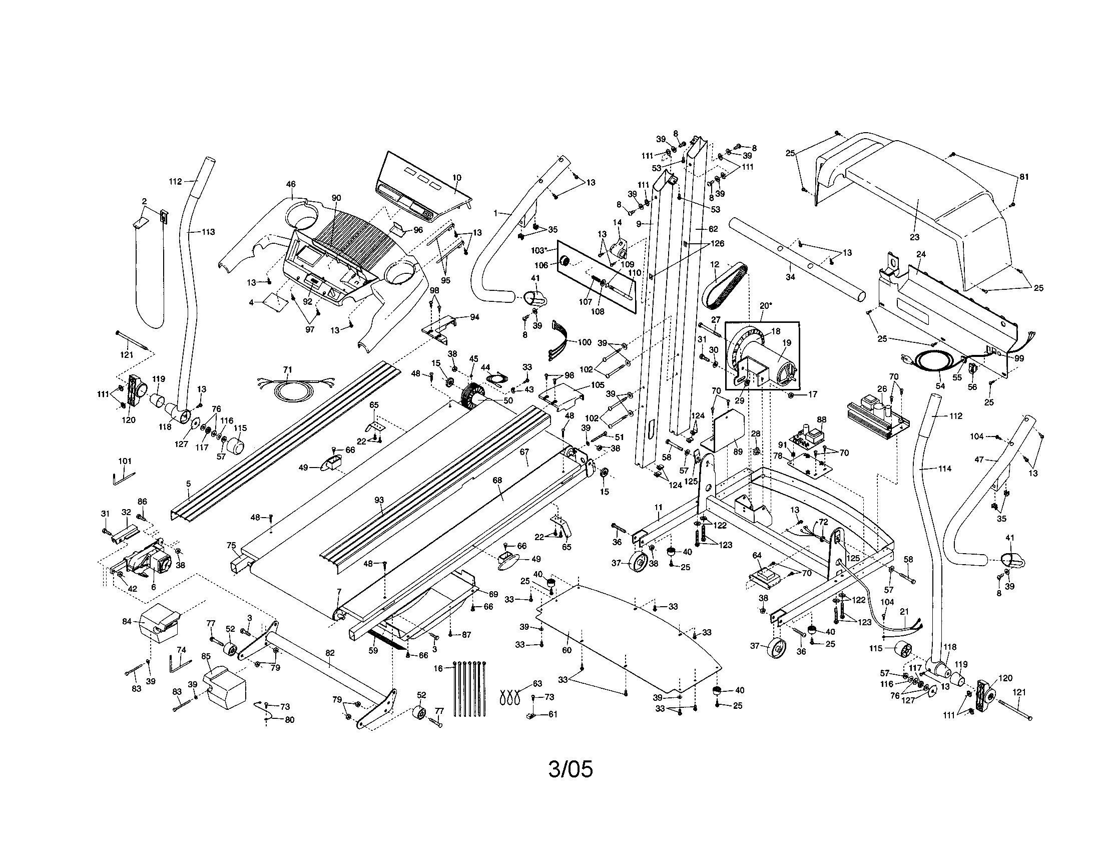 Proform PFTL311340 treadmill diagram
