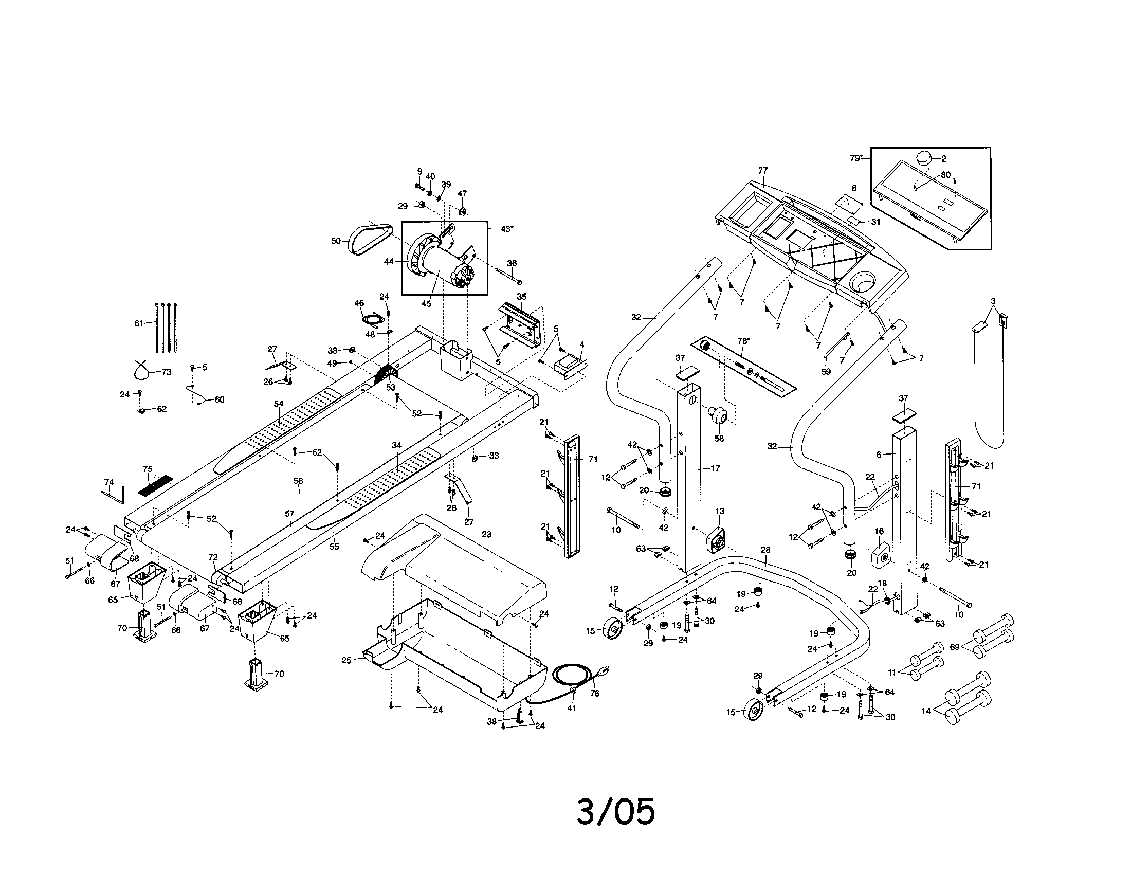 Weslo WLTL223040 treadmill diagram