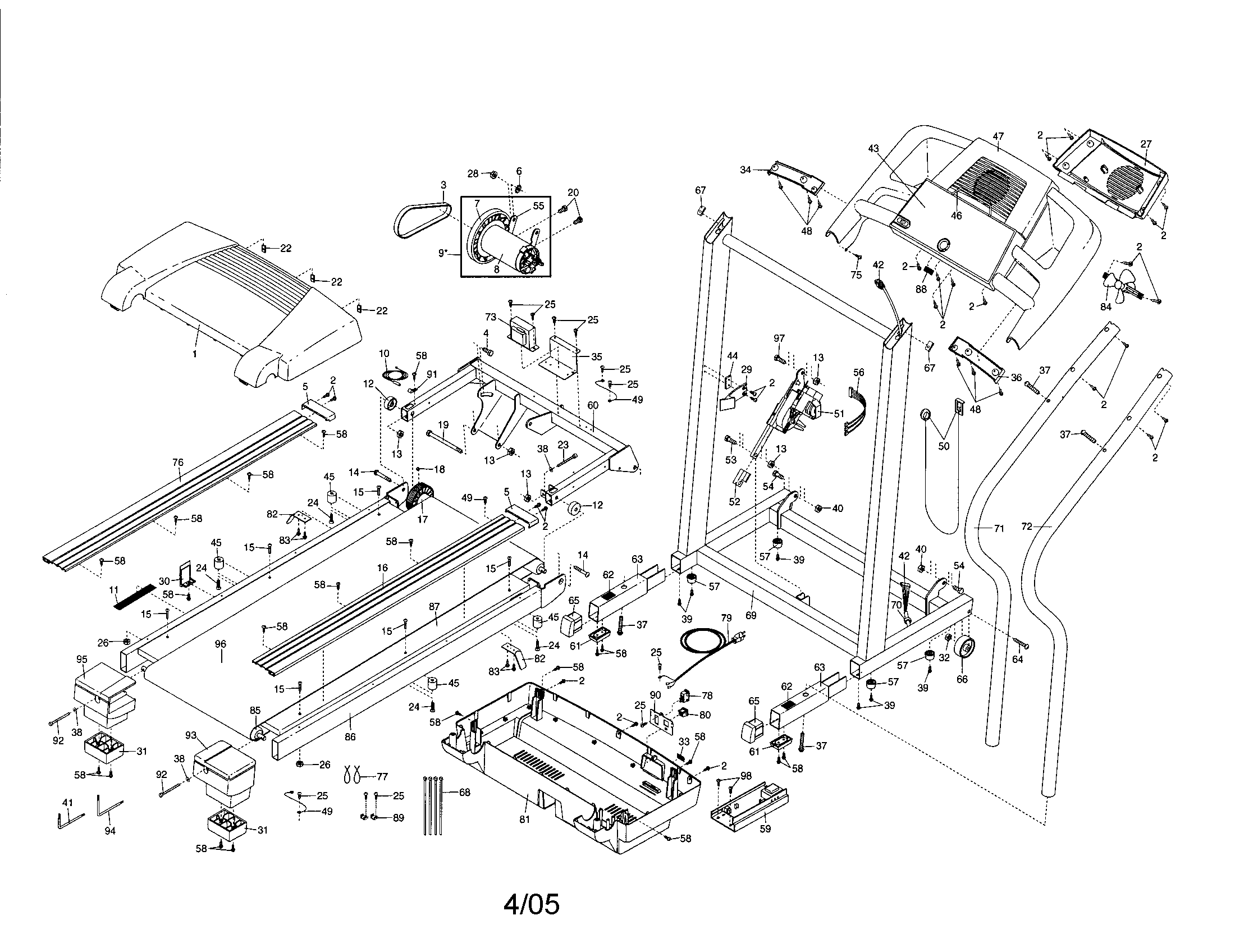 Proform 831295232 treadmill diagram