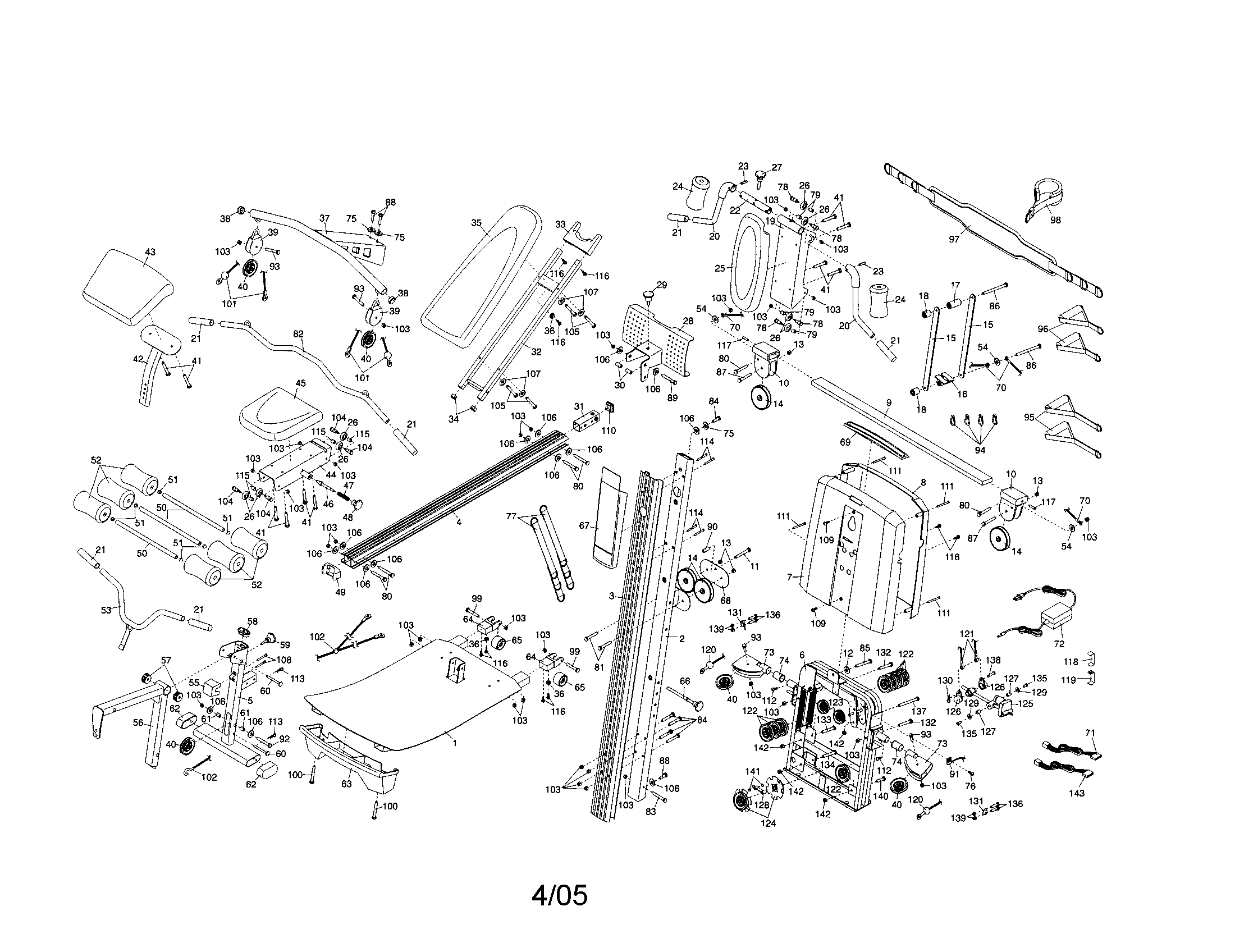 Weider WESY78744 weight system diagram