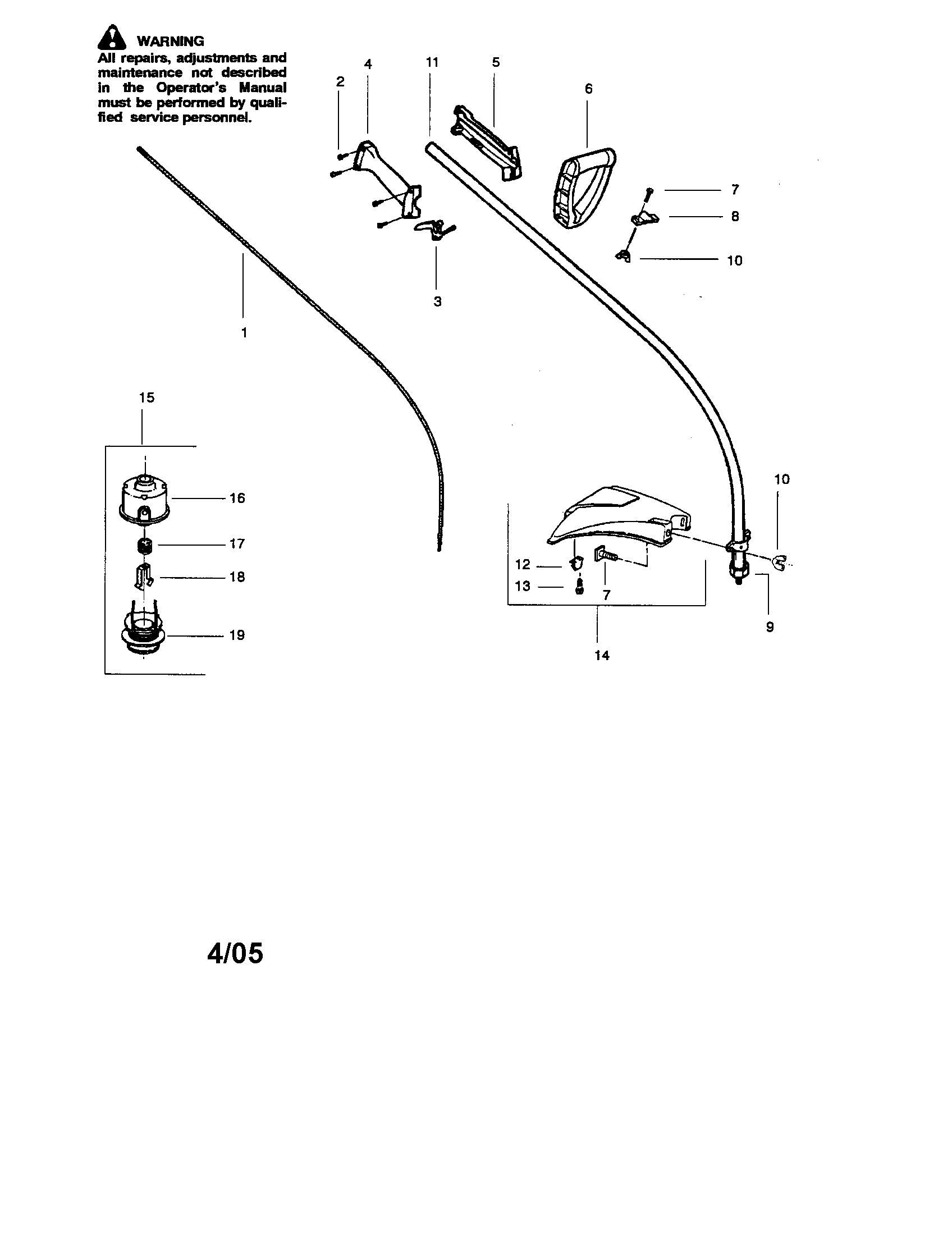 Craftsman 358742420 driveshaft/shield/handle diagram