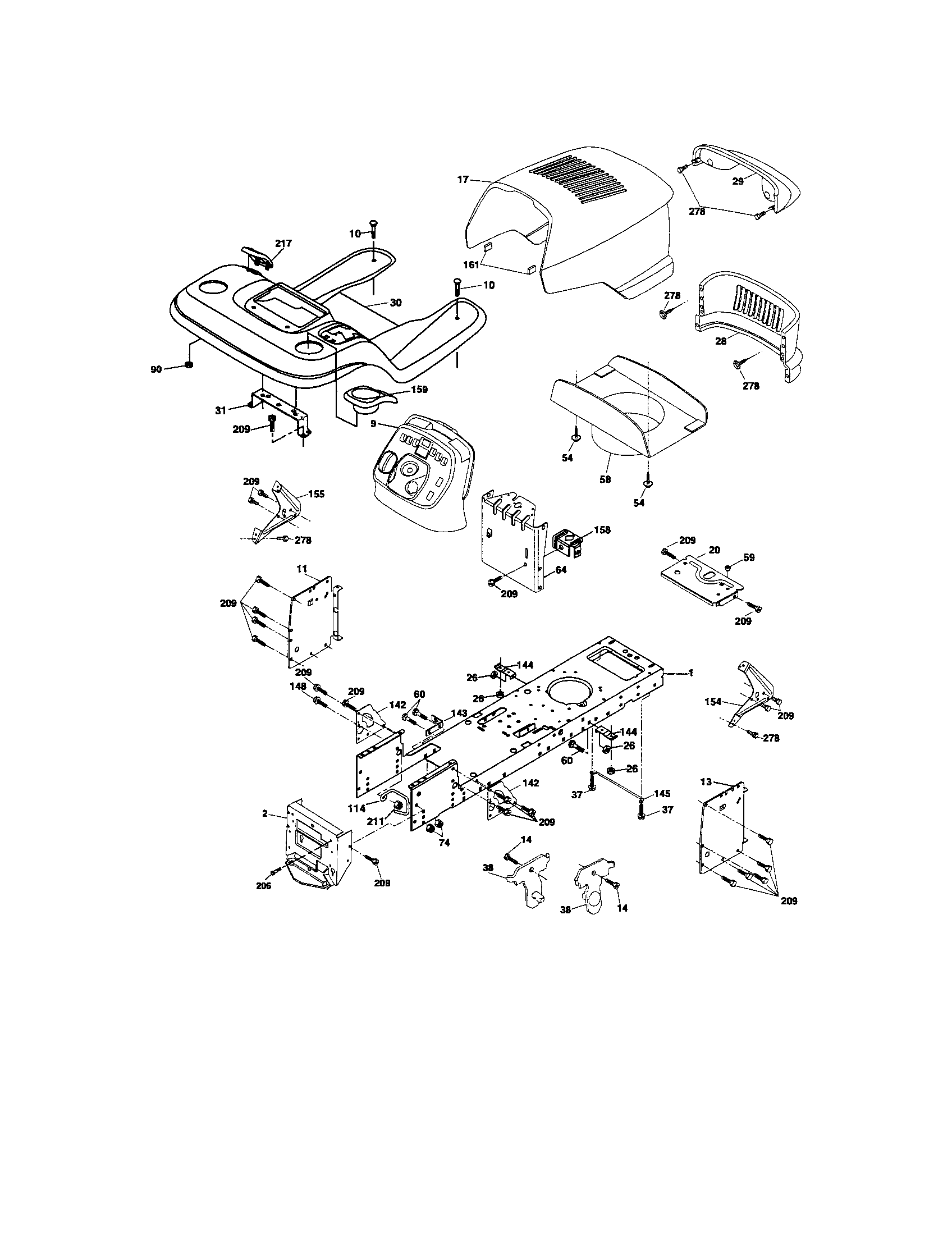 Craftsman 917274650 chassis and enclosures diagram