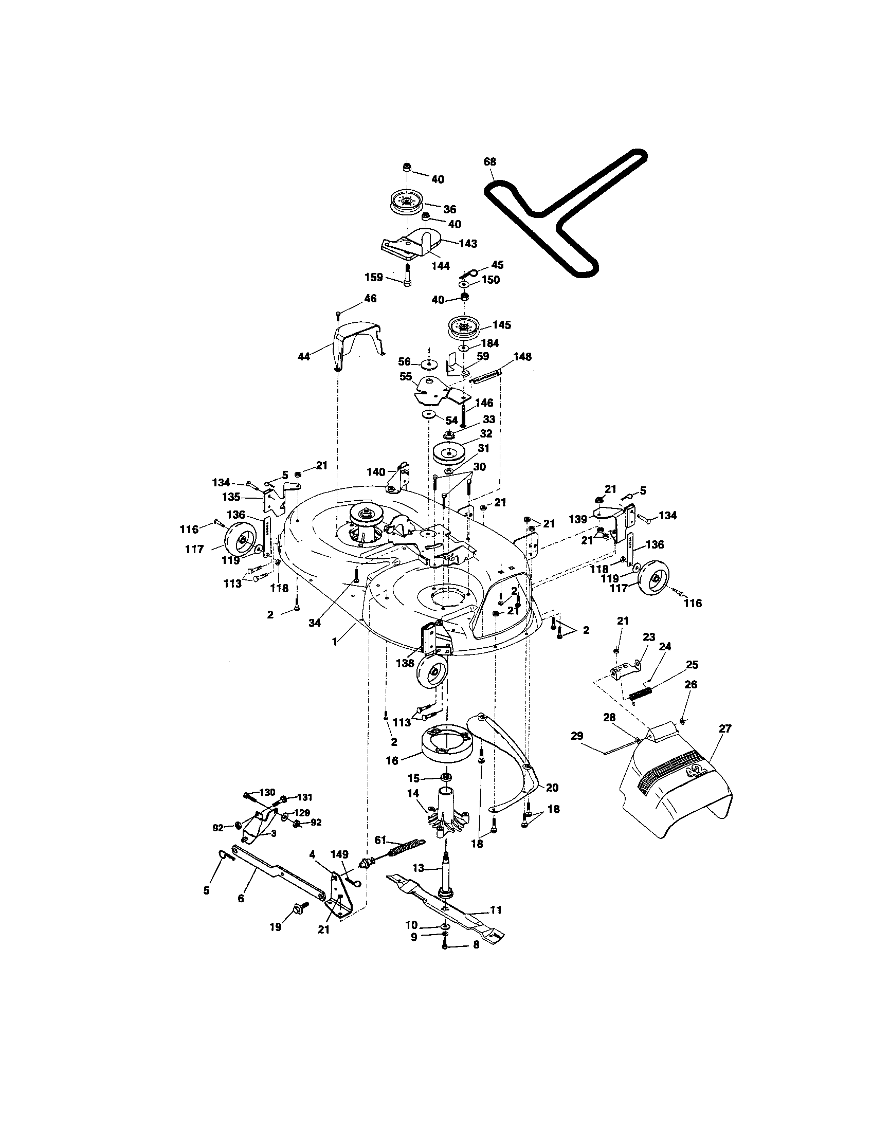 Craftsman 917274650 mower deck diagram
