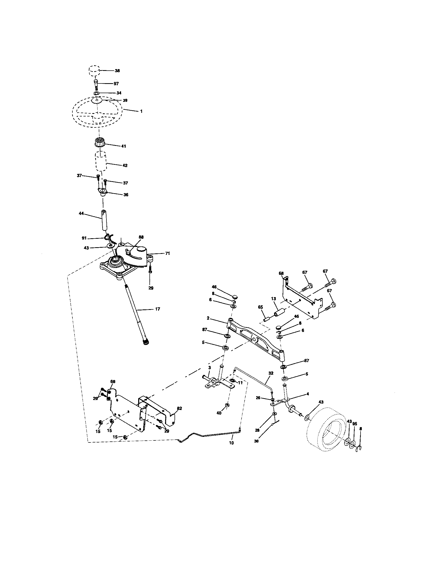 Craftsman 917275180 steering assembly diagram