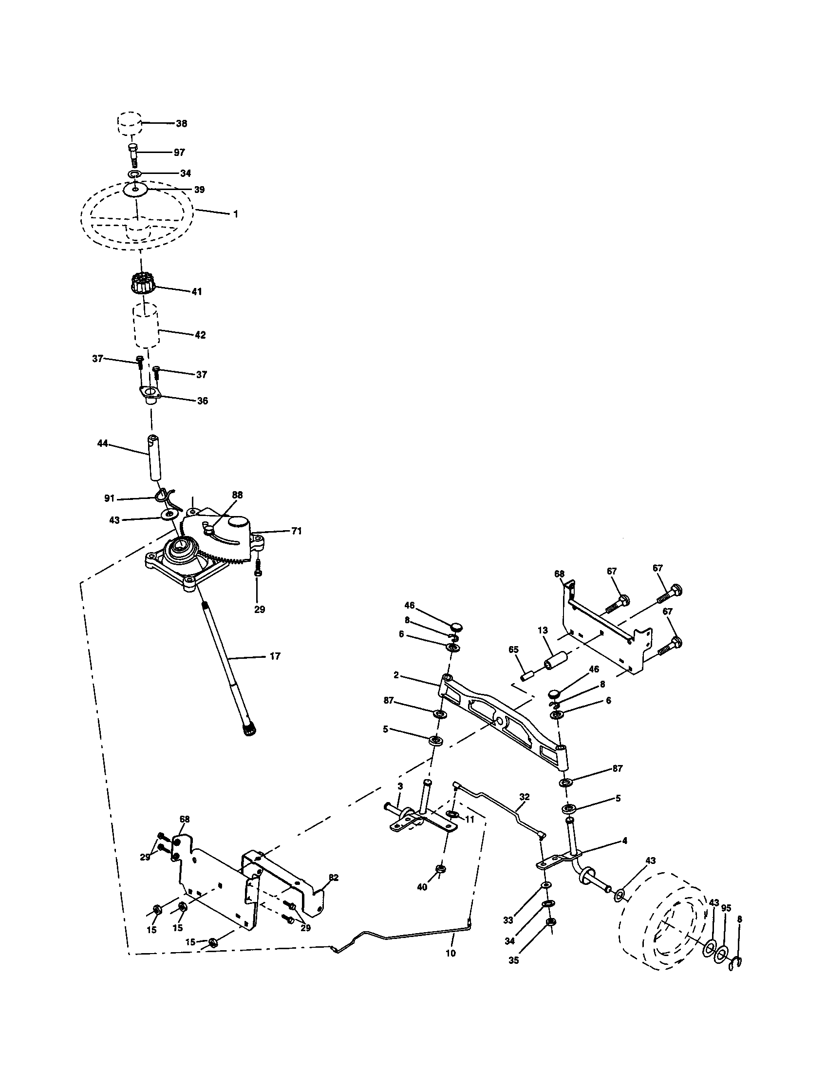 Craftsman 917278230 steering assembly diagram