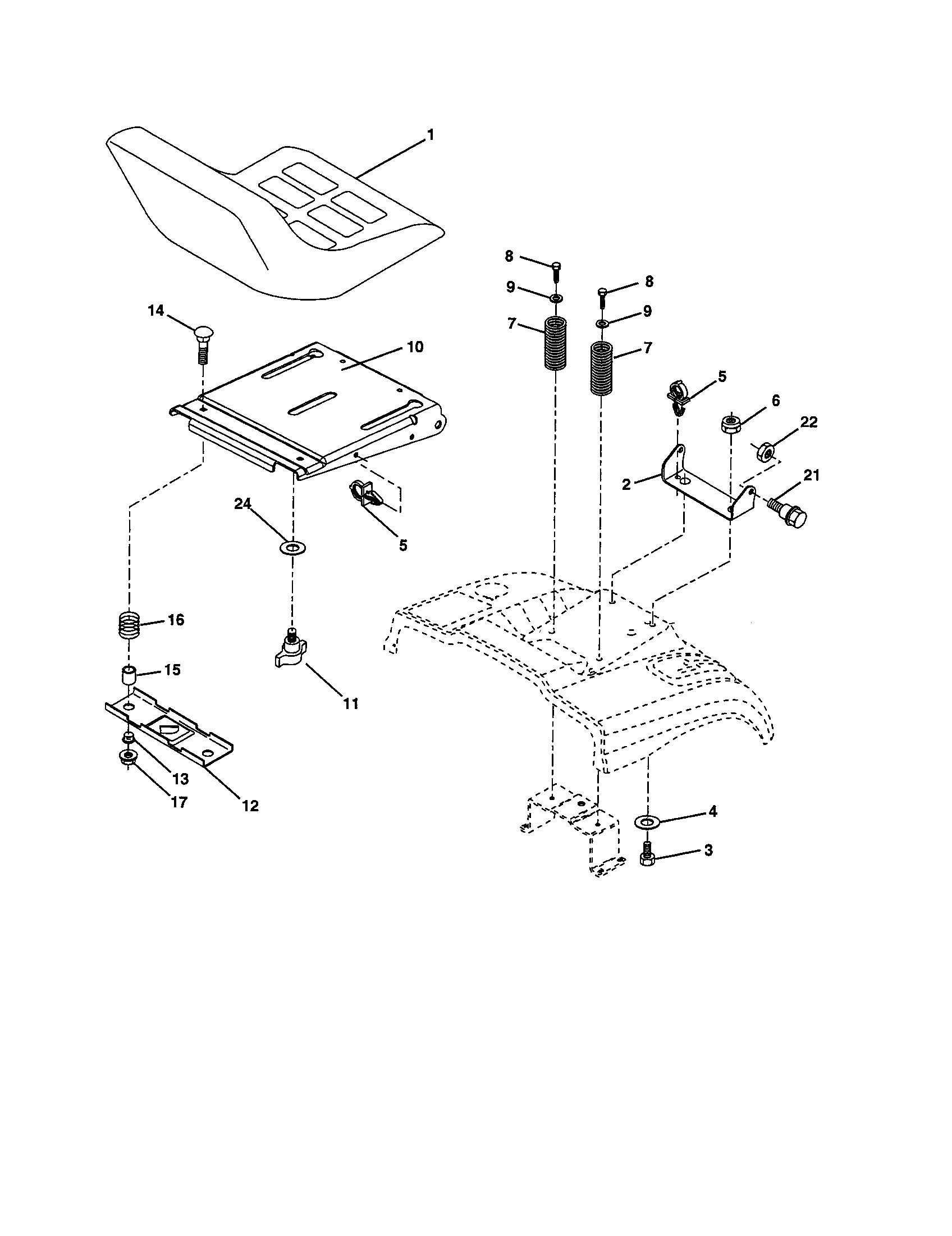Craftsman 917278230 seat assembly diagram