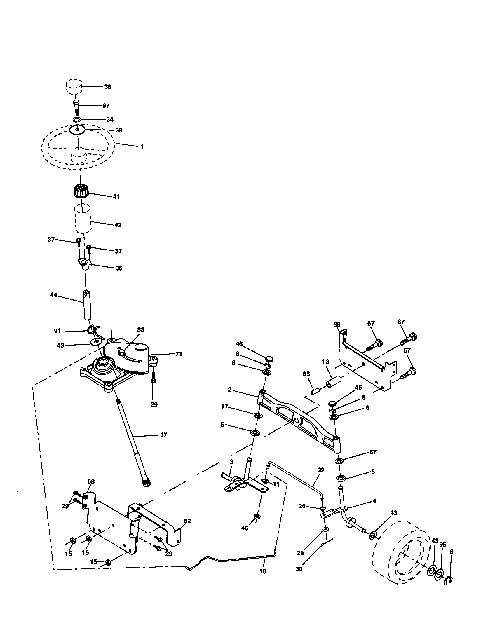 Craftsman 917277580 steering assembly diagram