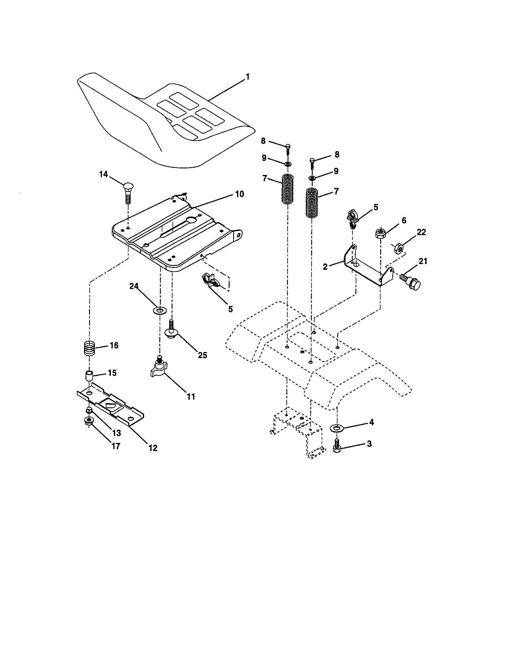 Craftsman 917277580 seat assembly diagram