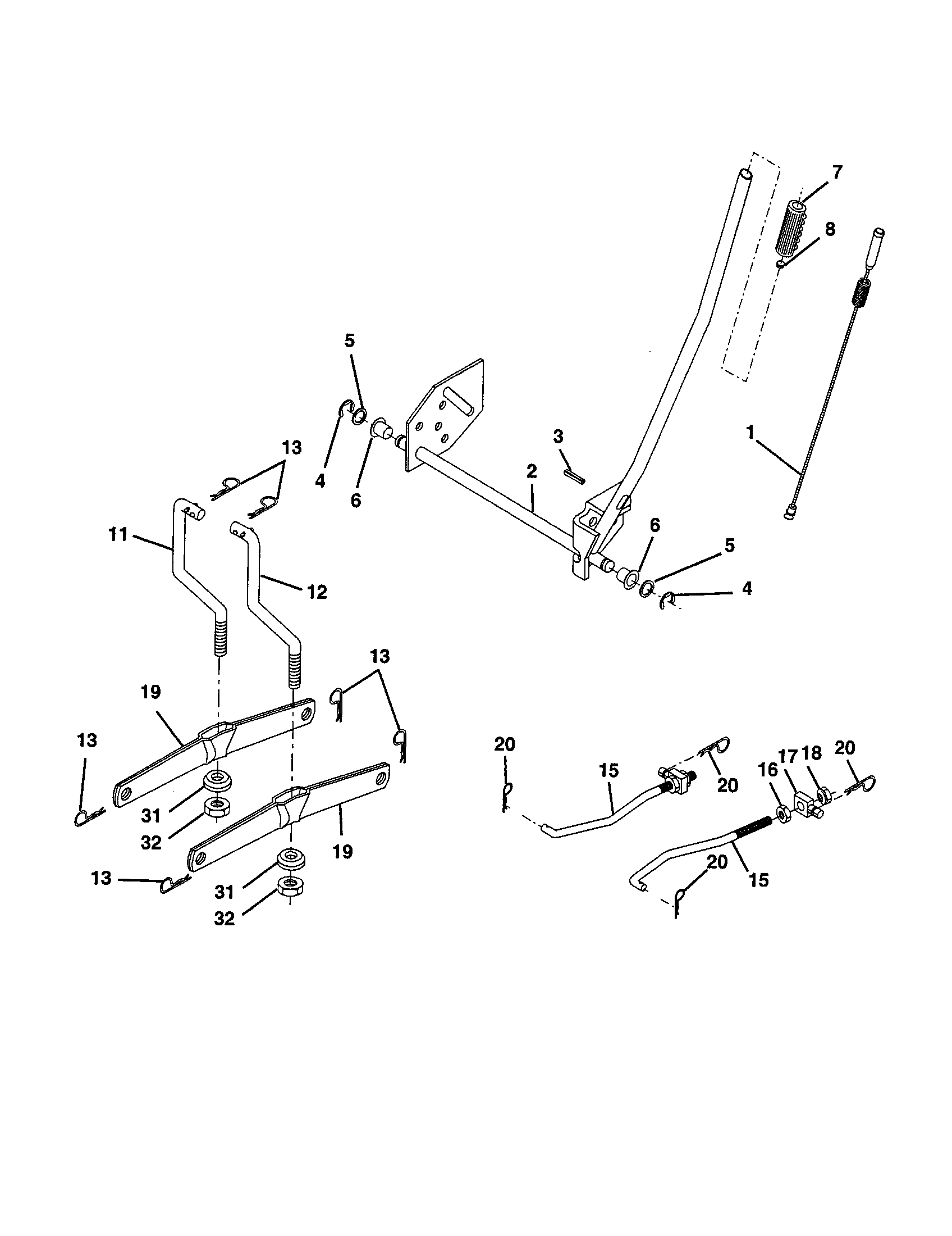 Craftsman 917277580 mower lift diagram
