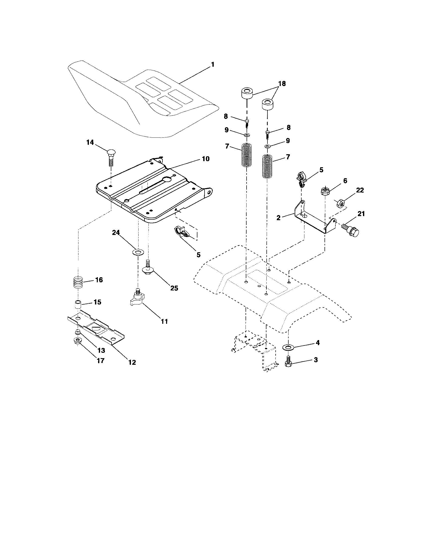 Craftsman 917275631 seat assembly diagram