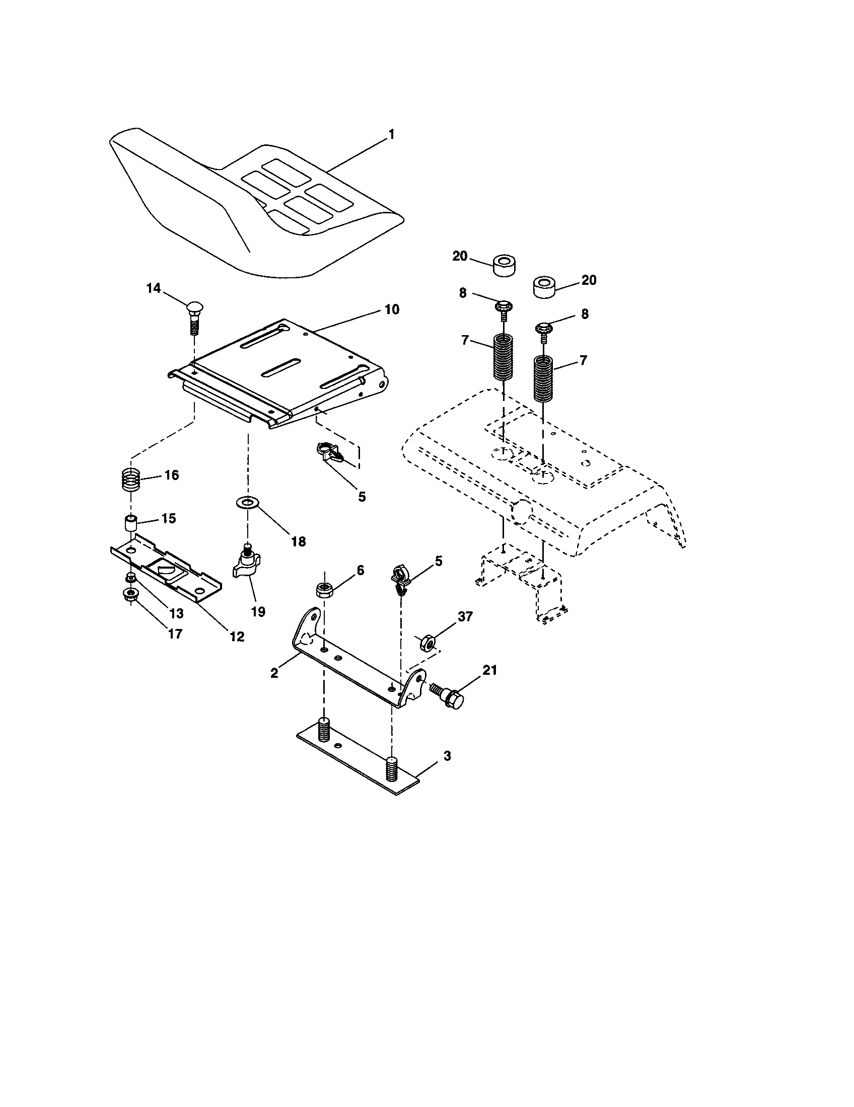 Craftsman 917277640 seat assembly diagram