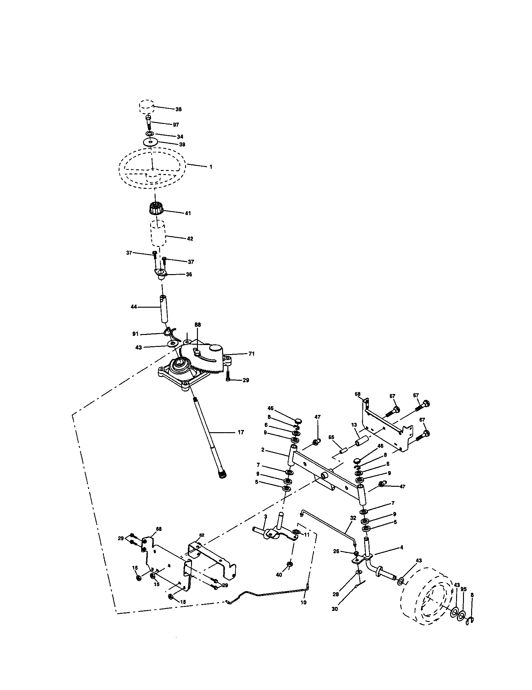 Craftsman 917277331 steering assembly diagram