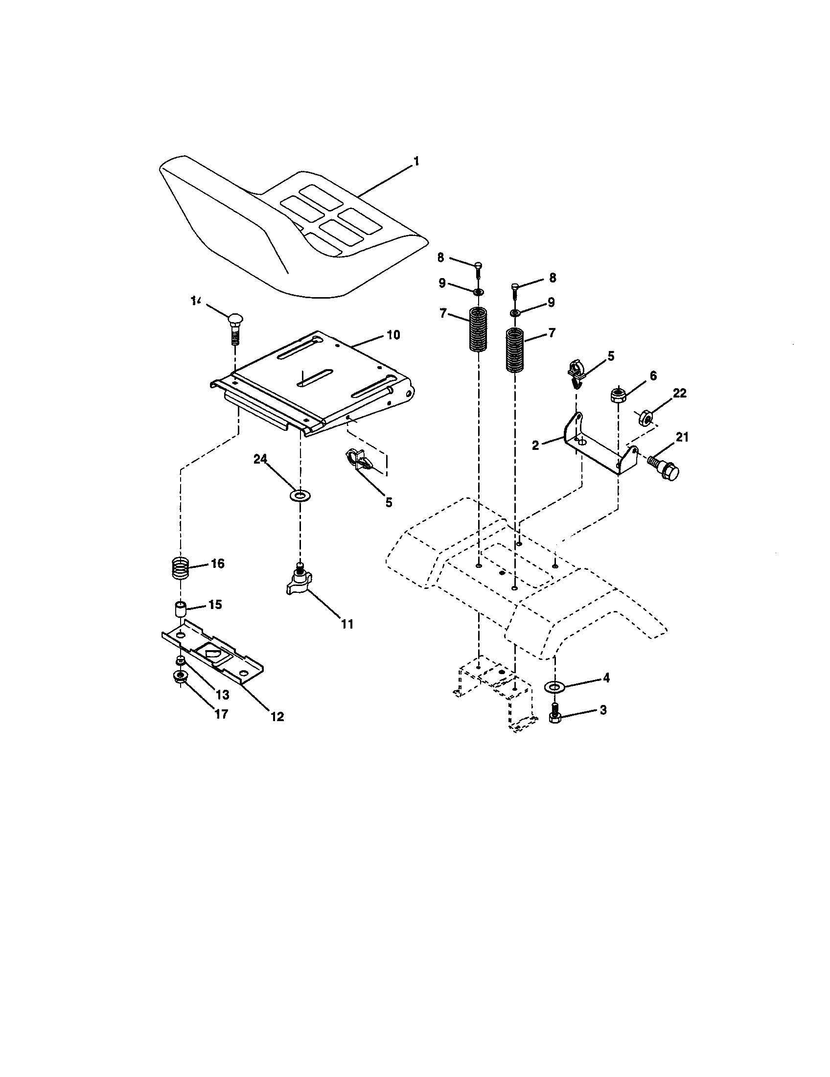 Craftsman 917277331 seat assembly diagram