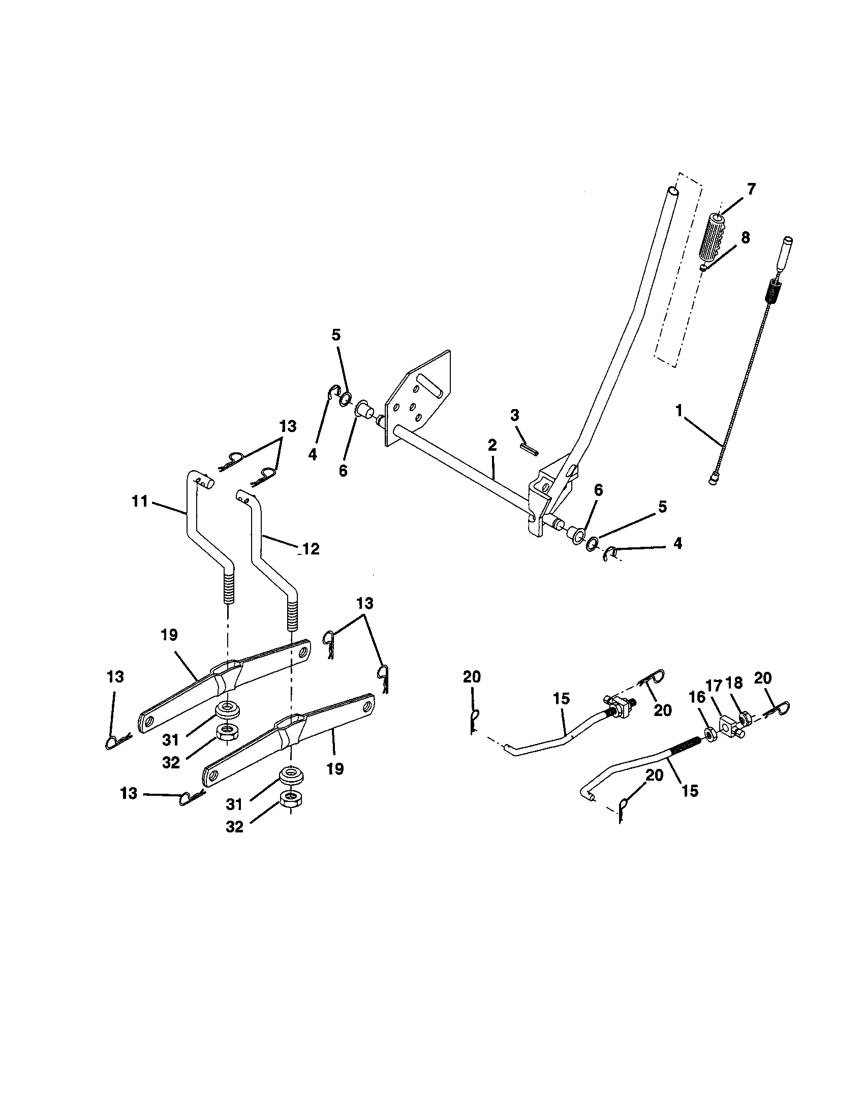 Craftsman 917277331 mower lift diagram