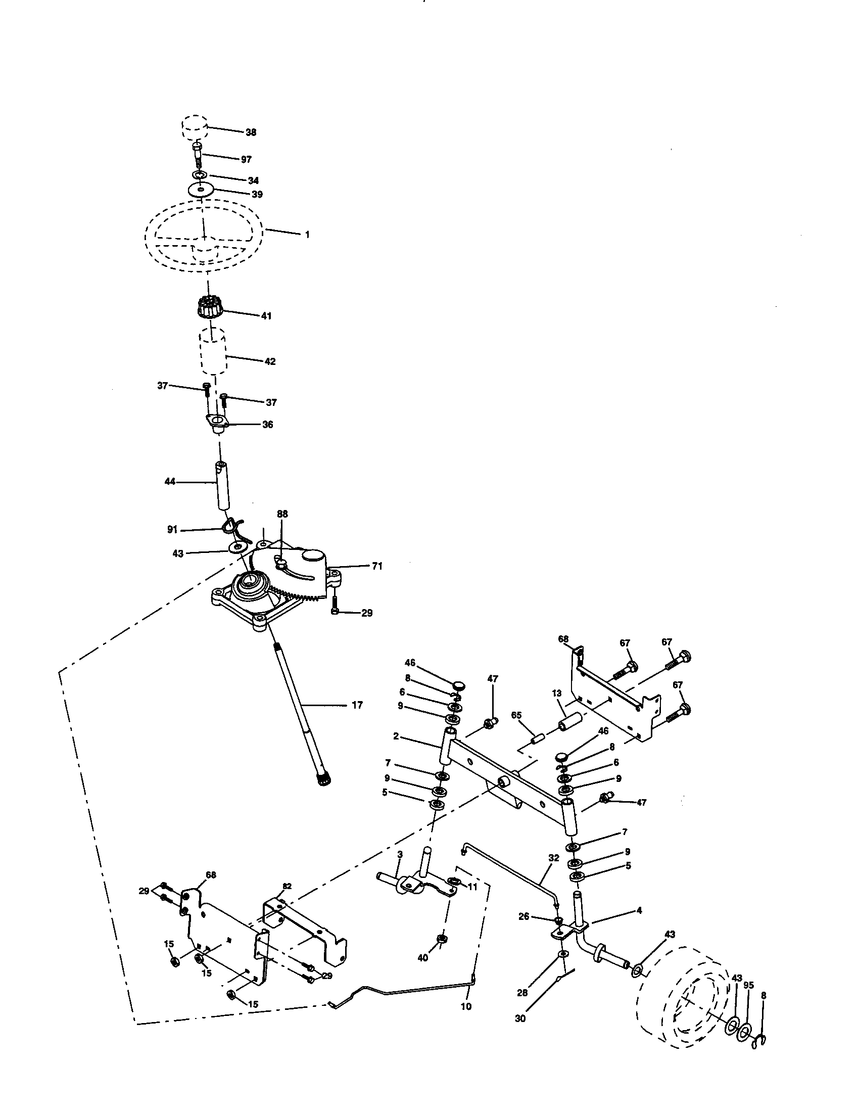 Craftsman 917277491 steering assembly diagram