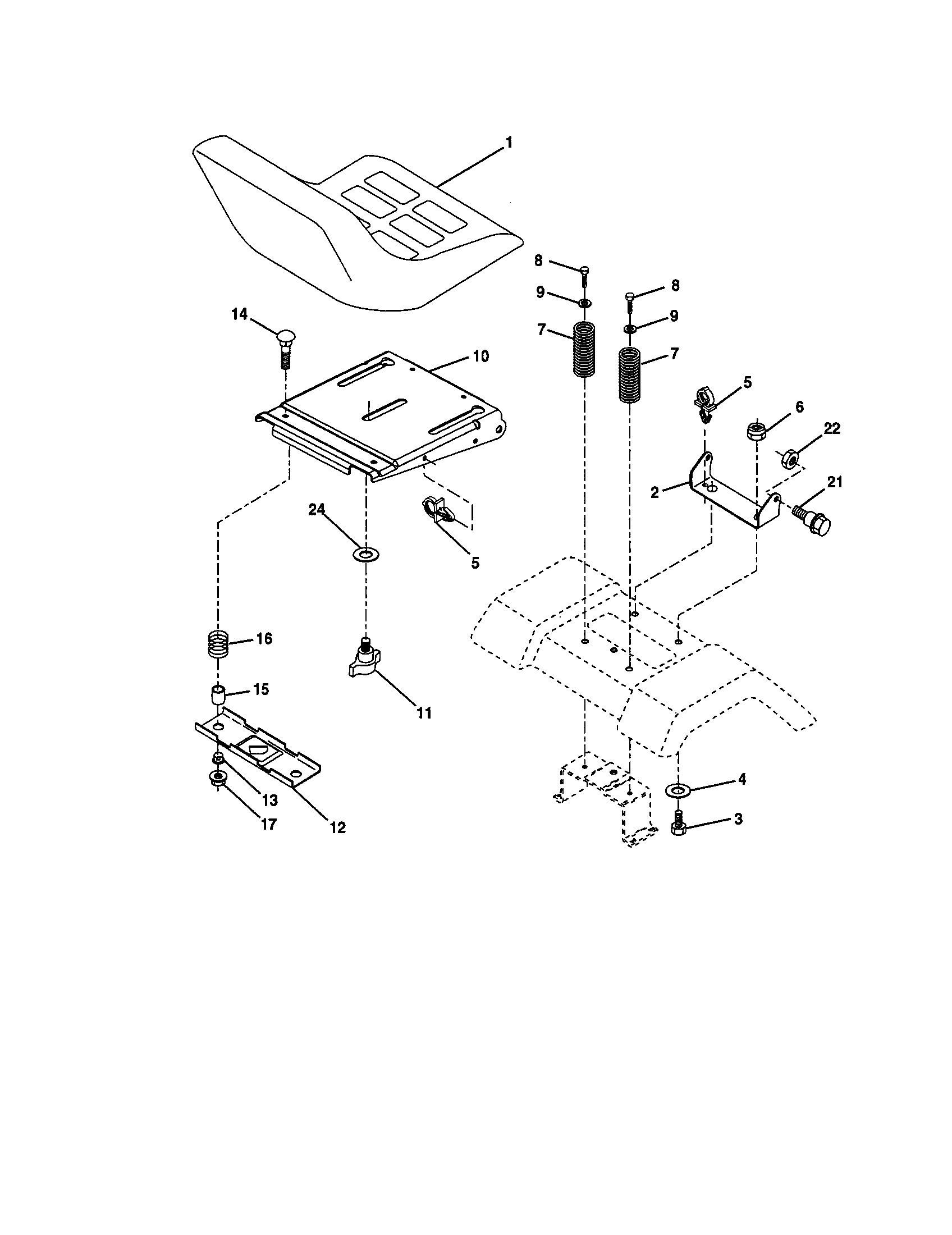 Craftsman 917277491 seat assembly diagram