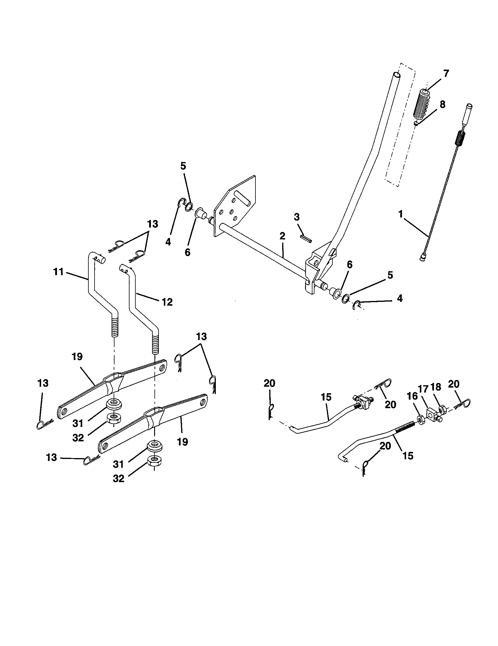 Craftsman 917277491 mower lift diagram