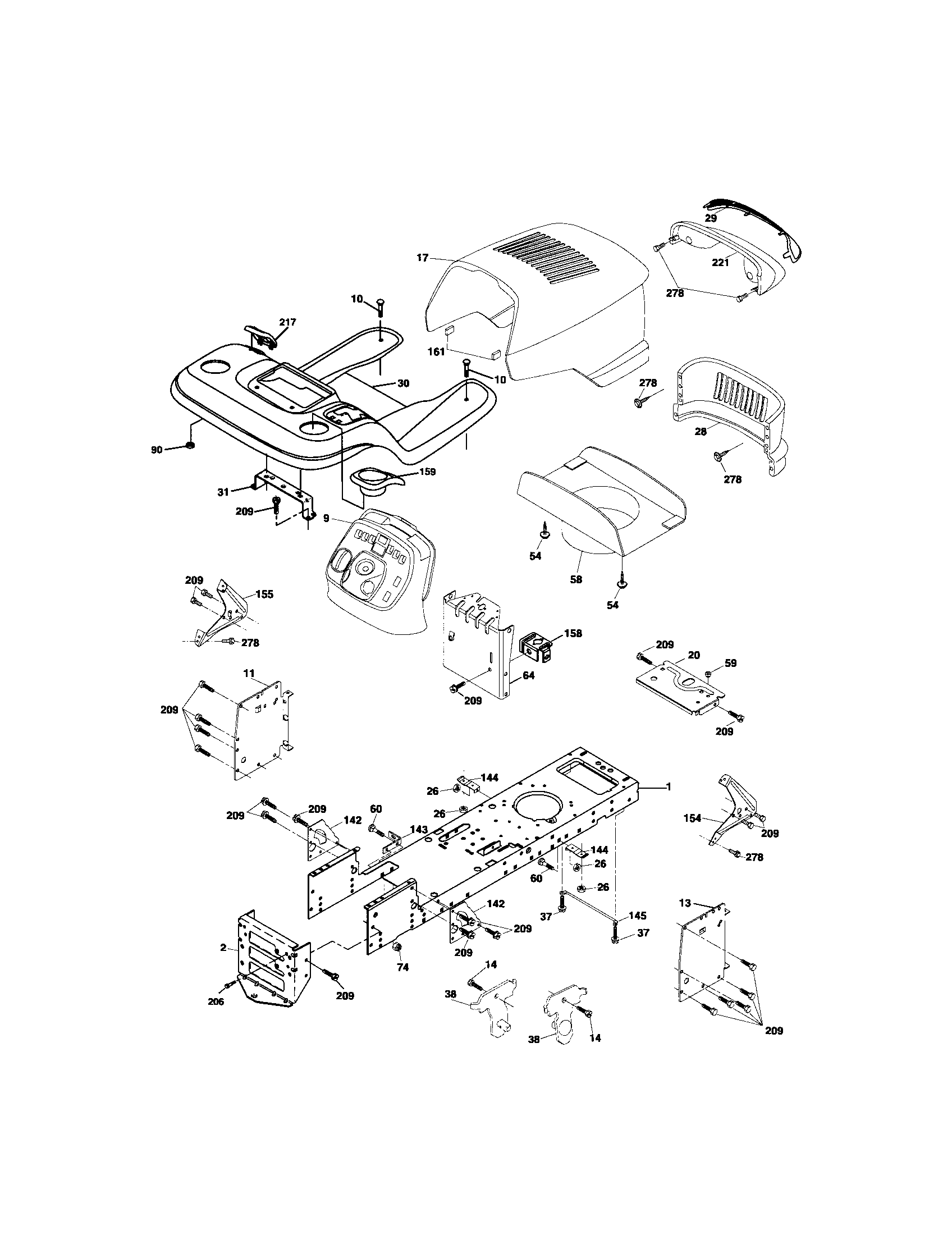 Craftsman 917275660 chassis and enclosures diagram