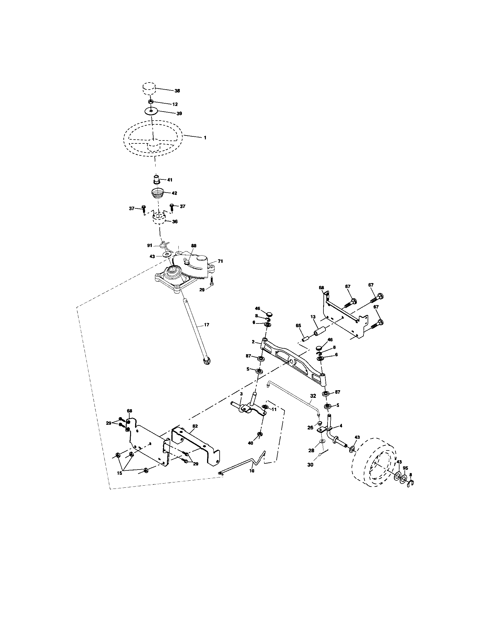 Craftsman 917275660 steering assembly diagram